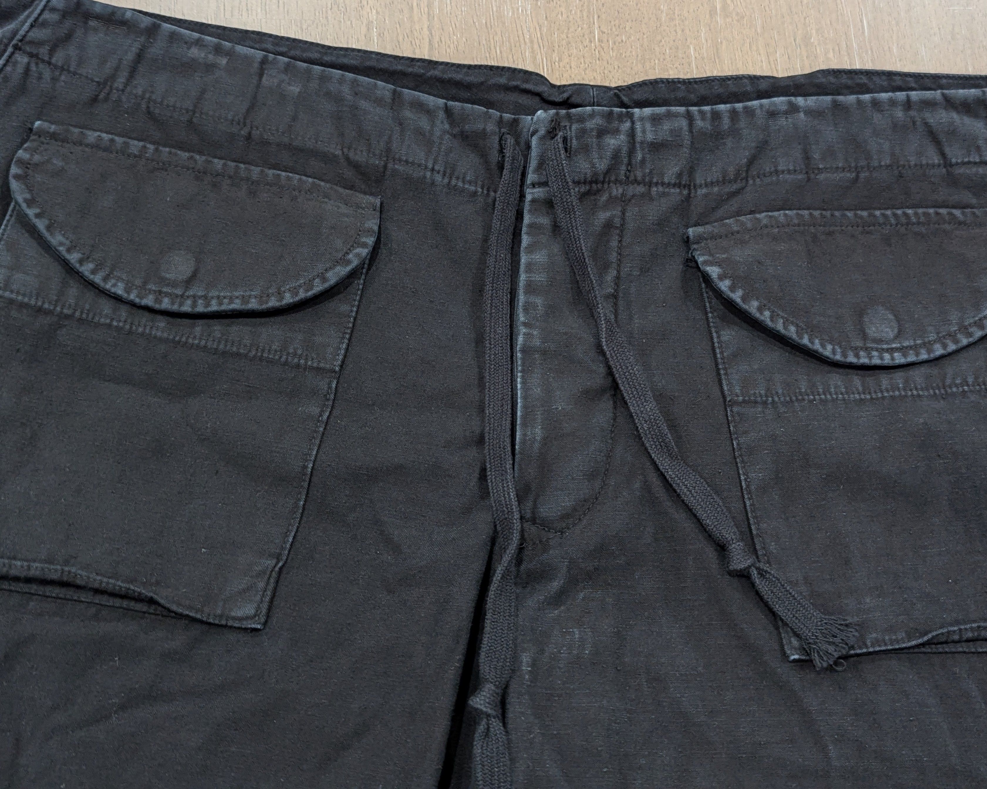 Greg Lauren Mens GREG LAUREN Tent Cargo Shorts Black 4 - XL Size US 36 / EU 52 - 2 Thumbnail
