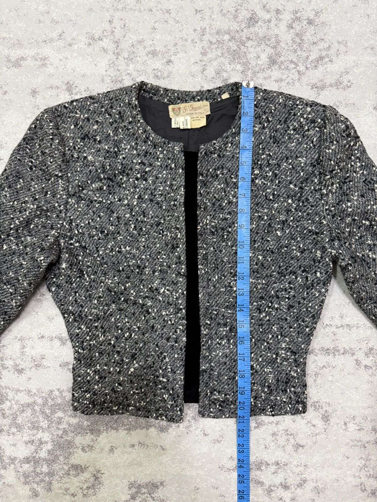 Gucci Vintage Gucci Sparkling Grey Tweed Cropped Jacket Button Up Size S / US 4 / IT 40 - 18 Thumbnail