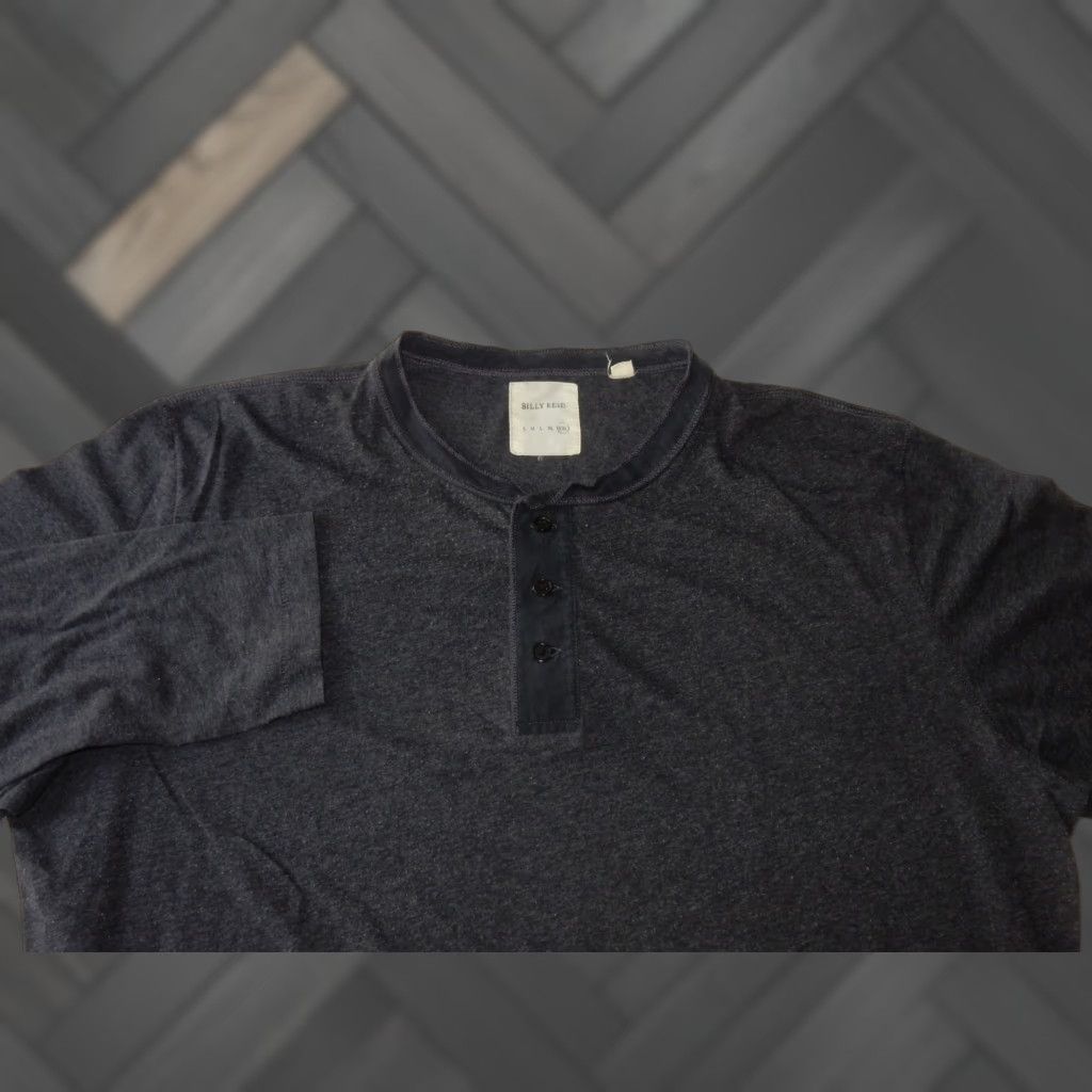 Billy Reid Billy Reid Men's Henley T Shirt XXL Long Sleeve Cotton Blend Gray Solid Shirt Mens 2XL Size US XXL / EU 58 / 5 - 1 Thumbnail