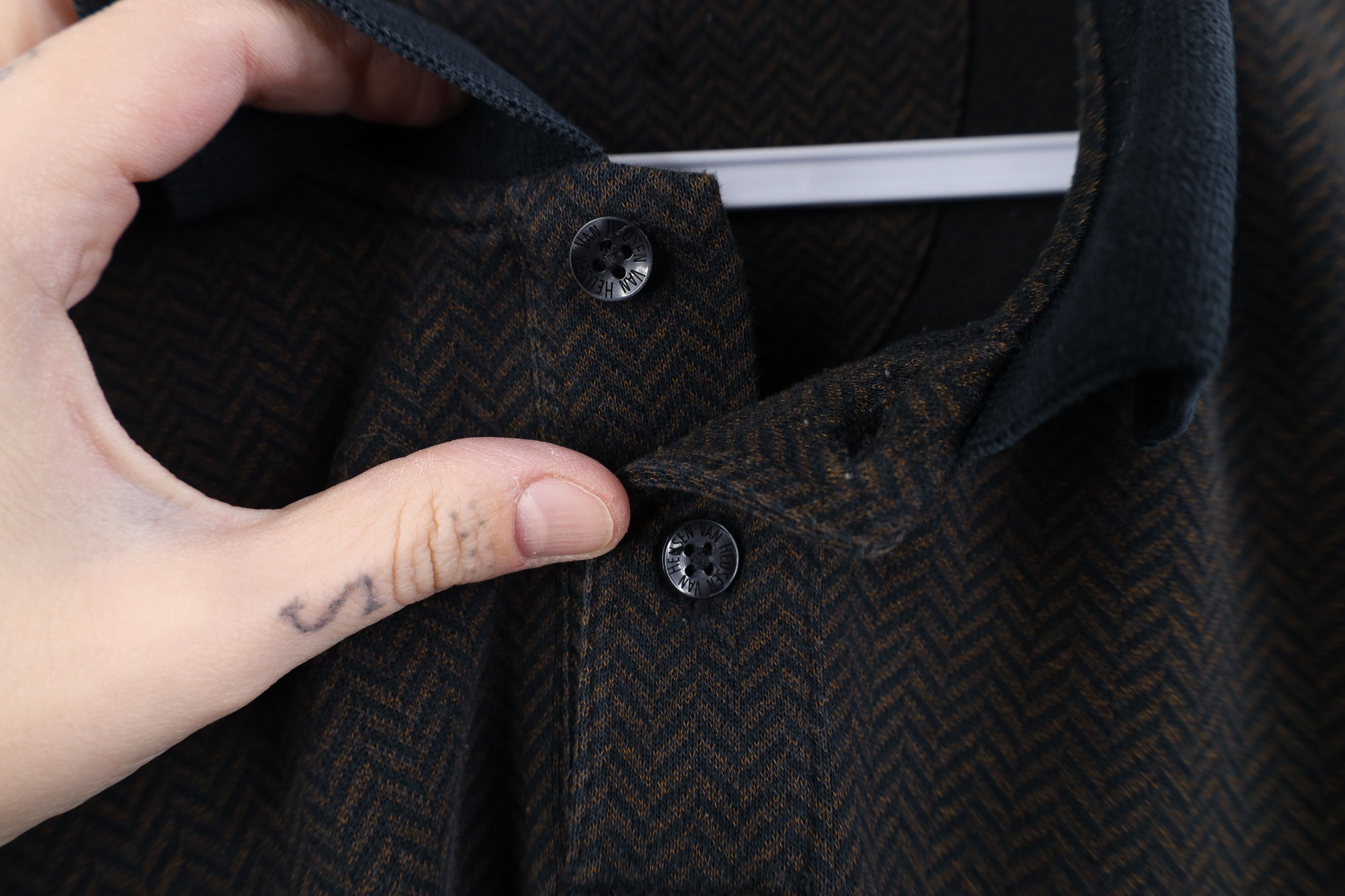 Vintage Vintage 90s Y2K Herringbone Long Sleeve Rugby Polo Shirt Size US M / EU 48-50 / 2 - 7 Thumbnail