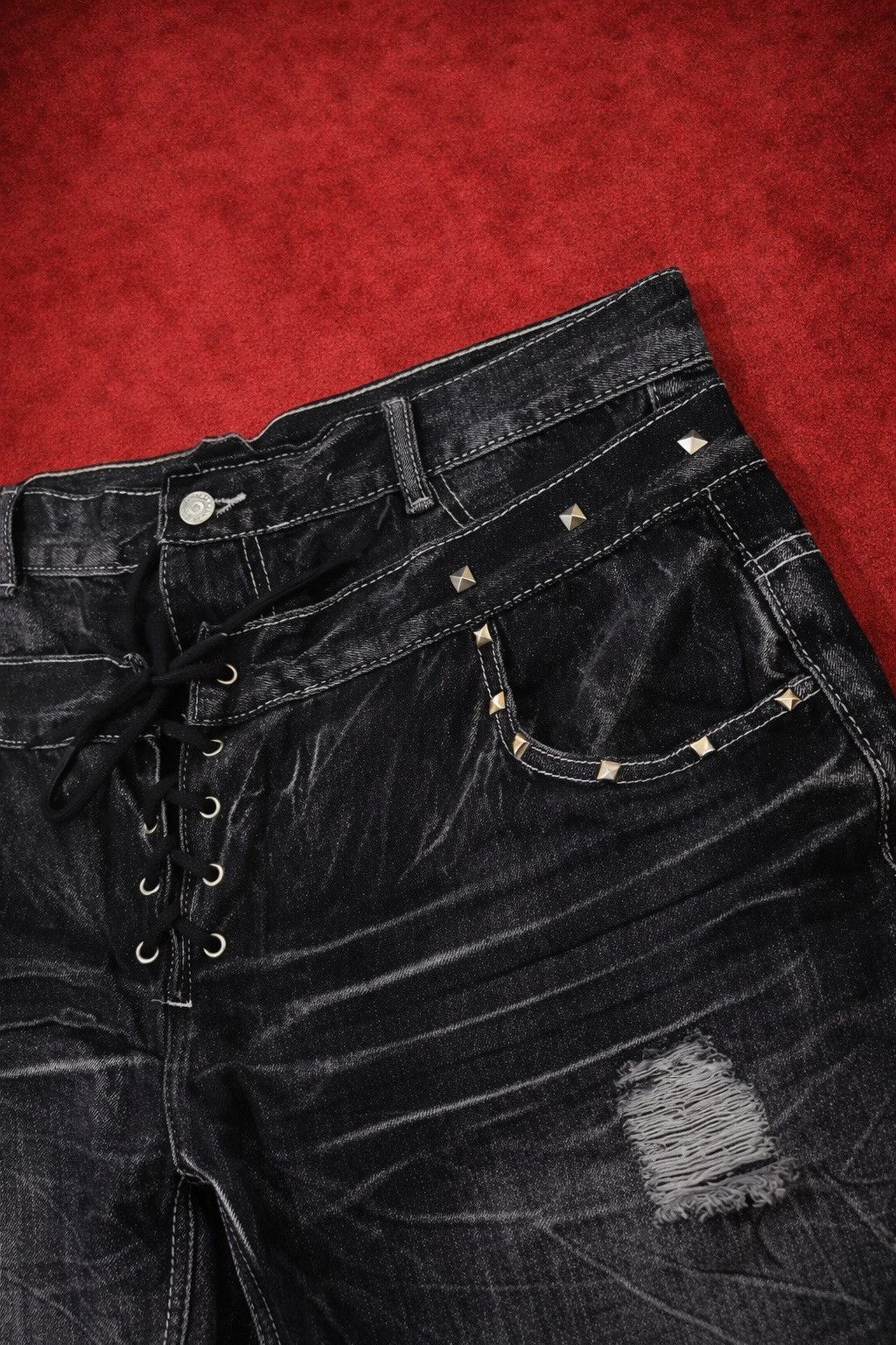Japanese Brand Japanese Black Washed Boot Cut Denim Size US 34 / EU 50 - 2 Thumbnail