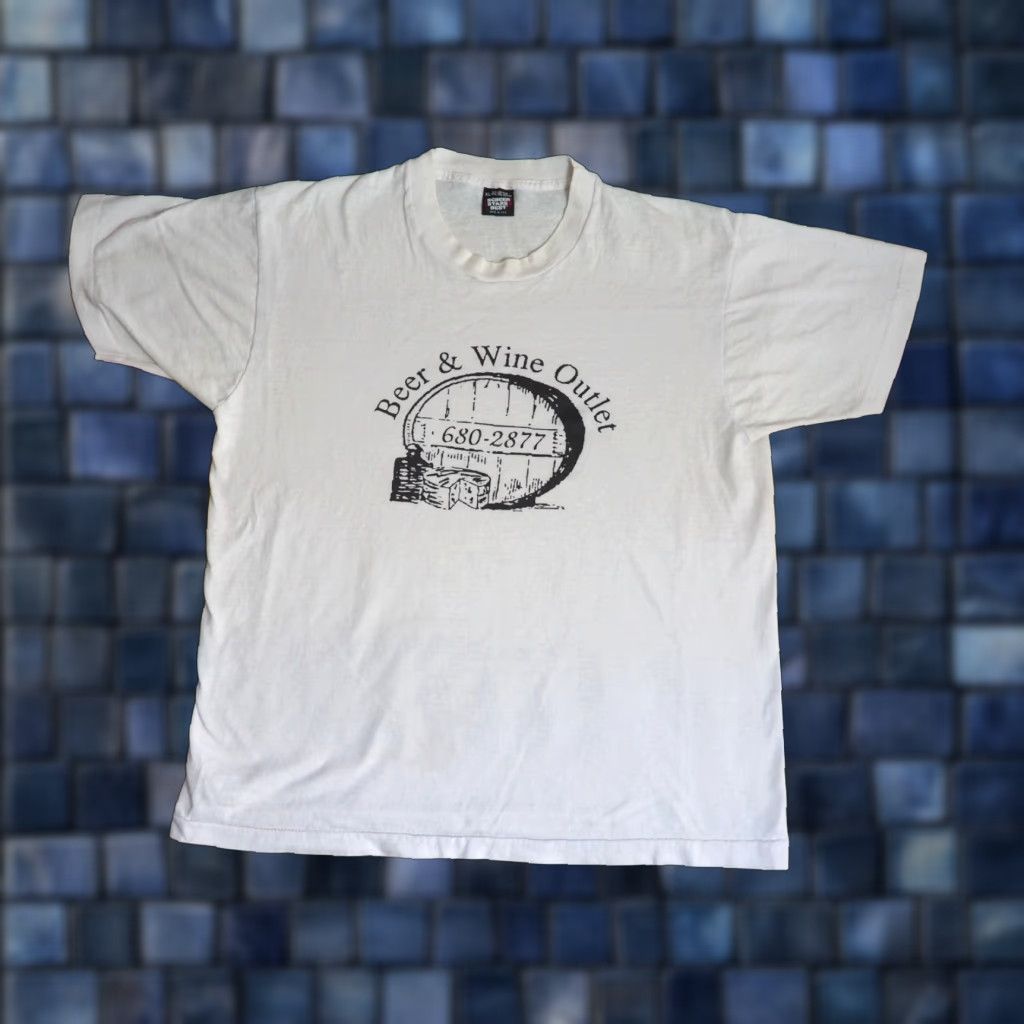 Fruit Of The Loom VTG 80s 90s Fruit of the Loom Tee White USA Made L Mens Shirt Short Sleeve Graphic 90s Grunge Vintage Shirt Size US L / EU 52-54 / 3 - 1 Thumbnail
