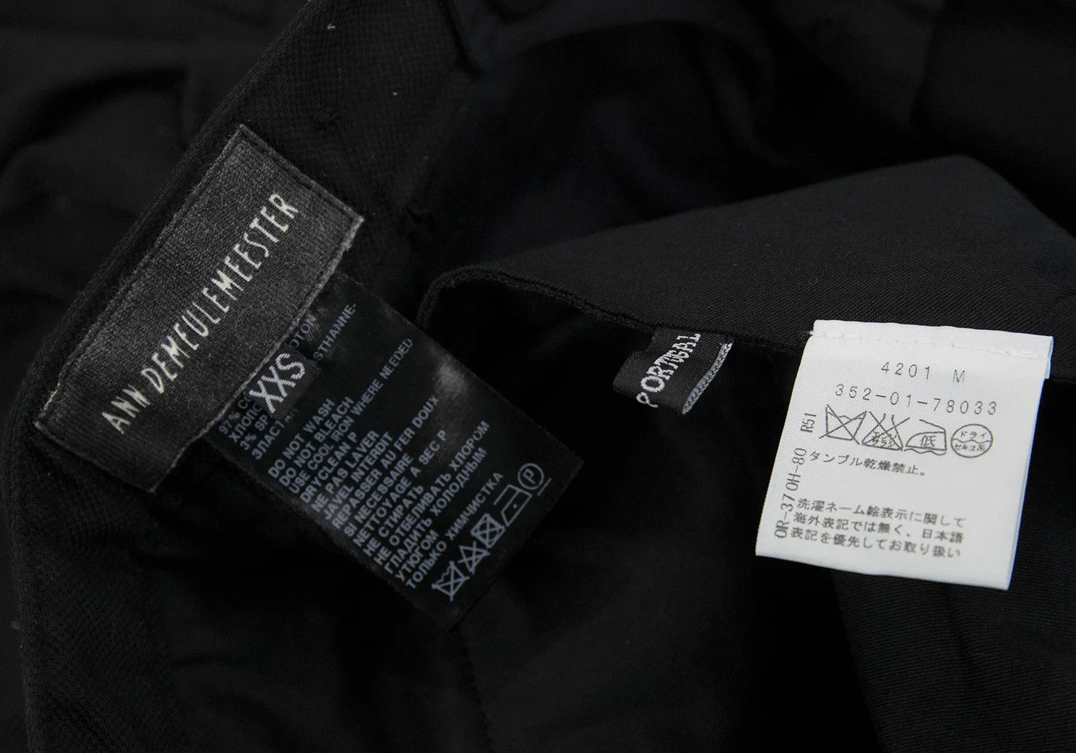 Ann Demeulemeester Cotton Neat Tuck Stretch Pants in Black XXS Size US 26 / EU 42 - 16 Thumbnail