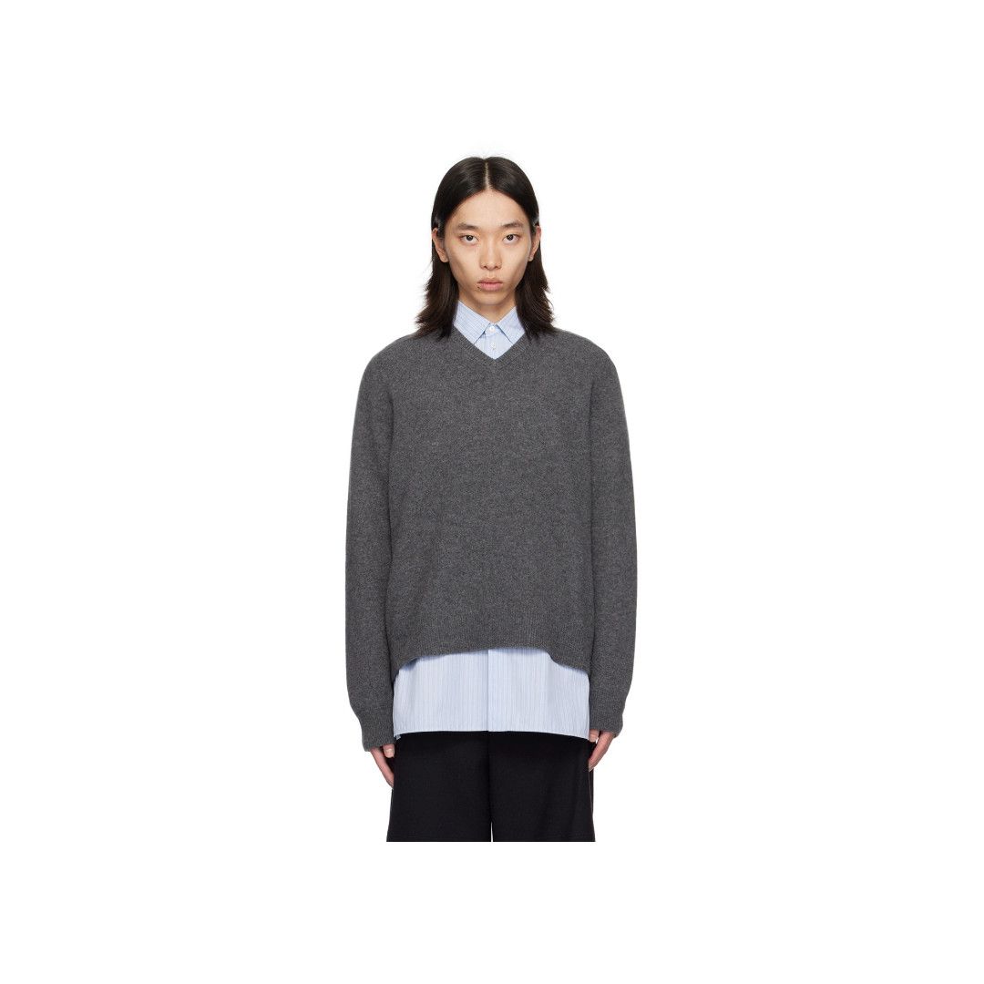 Maison Margiela o1w1db11225 Washed Lambswool Sweater in Grey Size US S / EU 44-46 / 1 - 1 Thumbnail