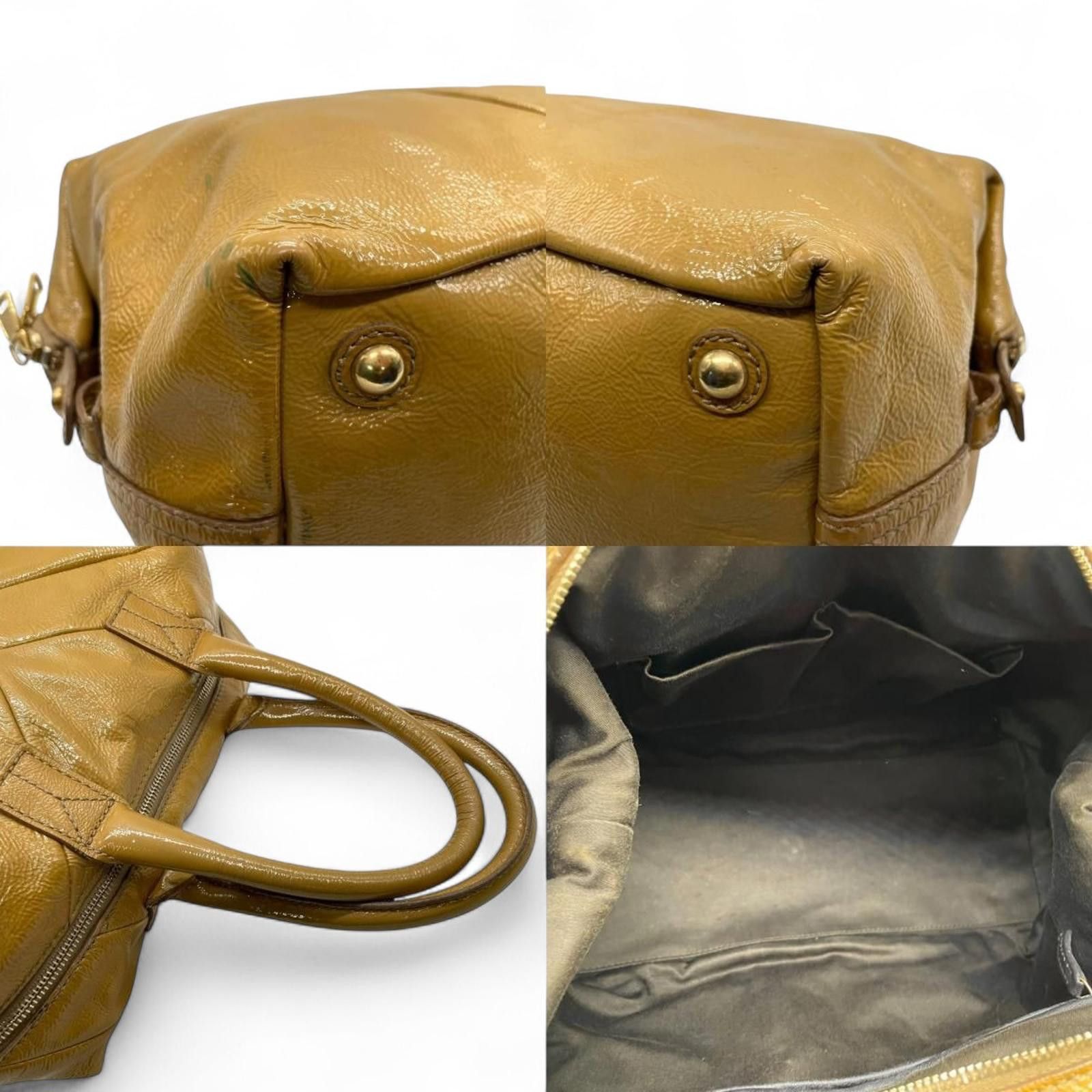 Saint Laurent Paris Saint Laurent - Mustard Yellow Patent Leather Handbag Size ONE SIZE - 5 Thumbnail