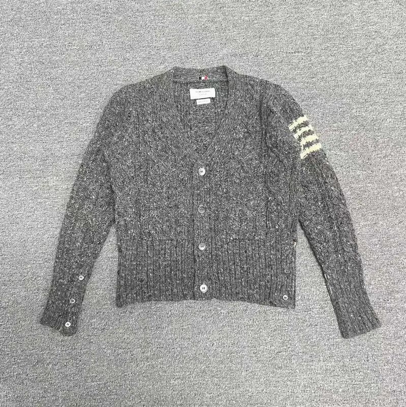 Thom Browne Thom Browne Gray Wool Blend Women's Cardigan 0089 Size S / US 4 / IT 40 - 1 Thumbnail