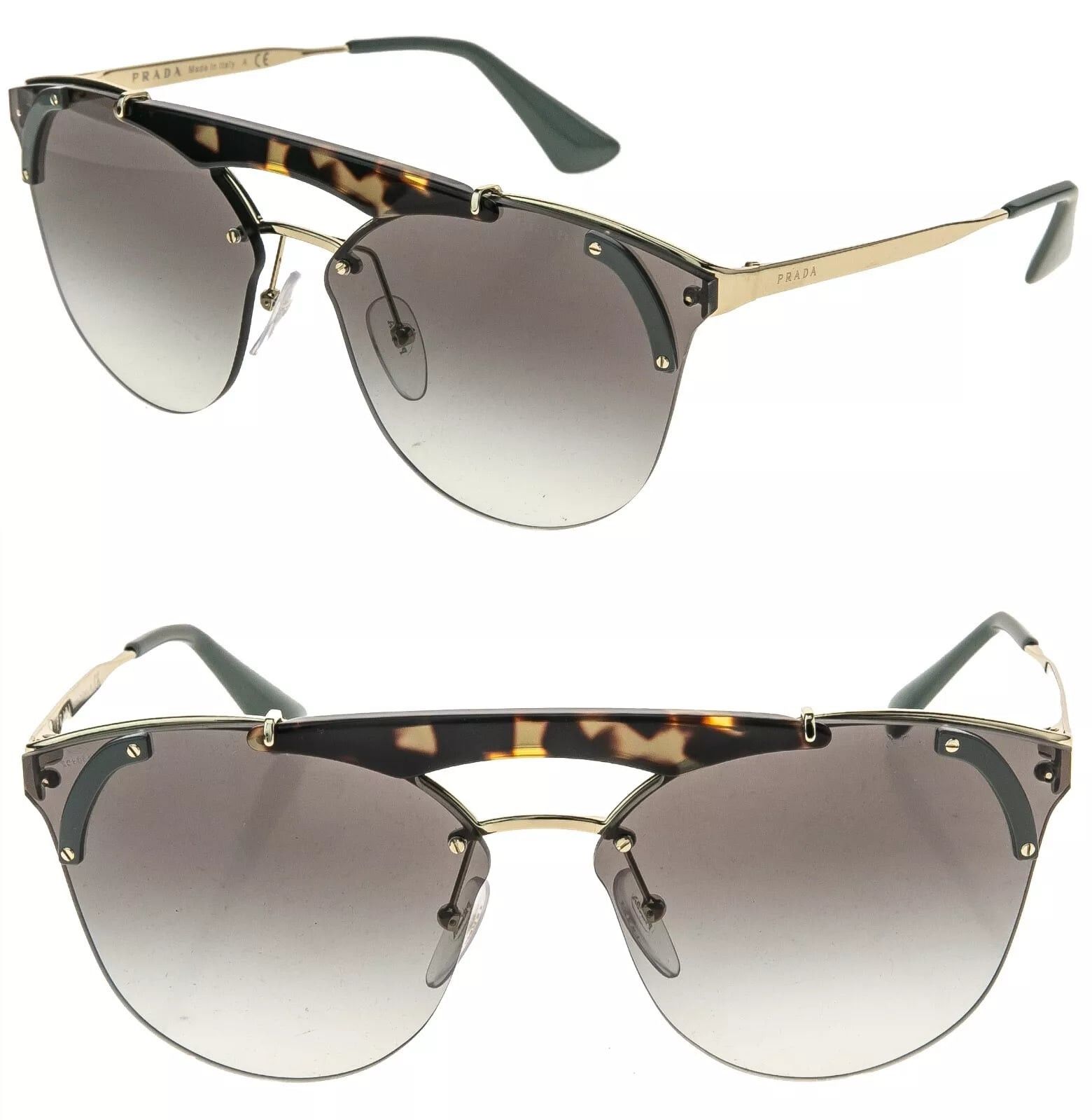 Prada PRADA ORNATE 53U Gold Green Grey Bar Fashion PR53US 53US Size ONE SIZE - 1 Thumbnail
