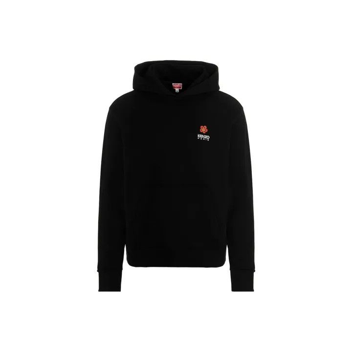 Kenzo Kenzo Black Flower Logo Hooded Sweatshirt 0079 Size US XL / EU 56 / 4 - 1 Thumbnail