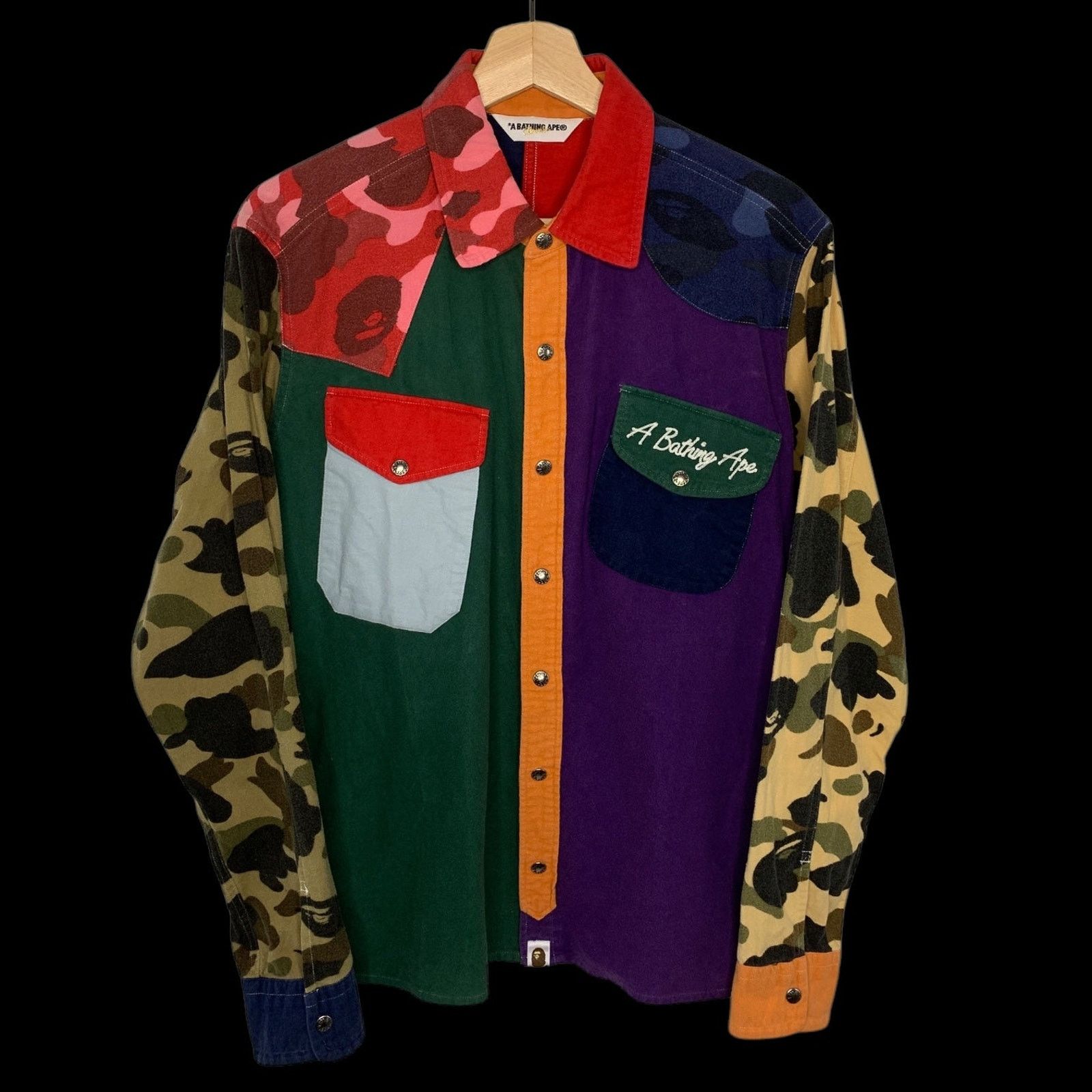Bape Classics Crazy Camo Wool Long Sleeve Button-Down Shirt Size US M / EU 48-50 / 2 - 1 Thumbnail