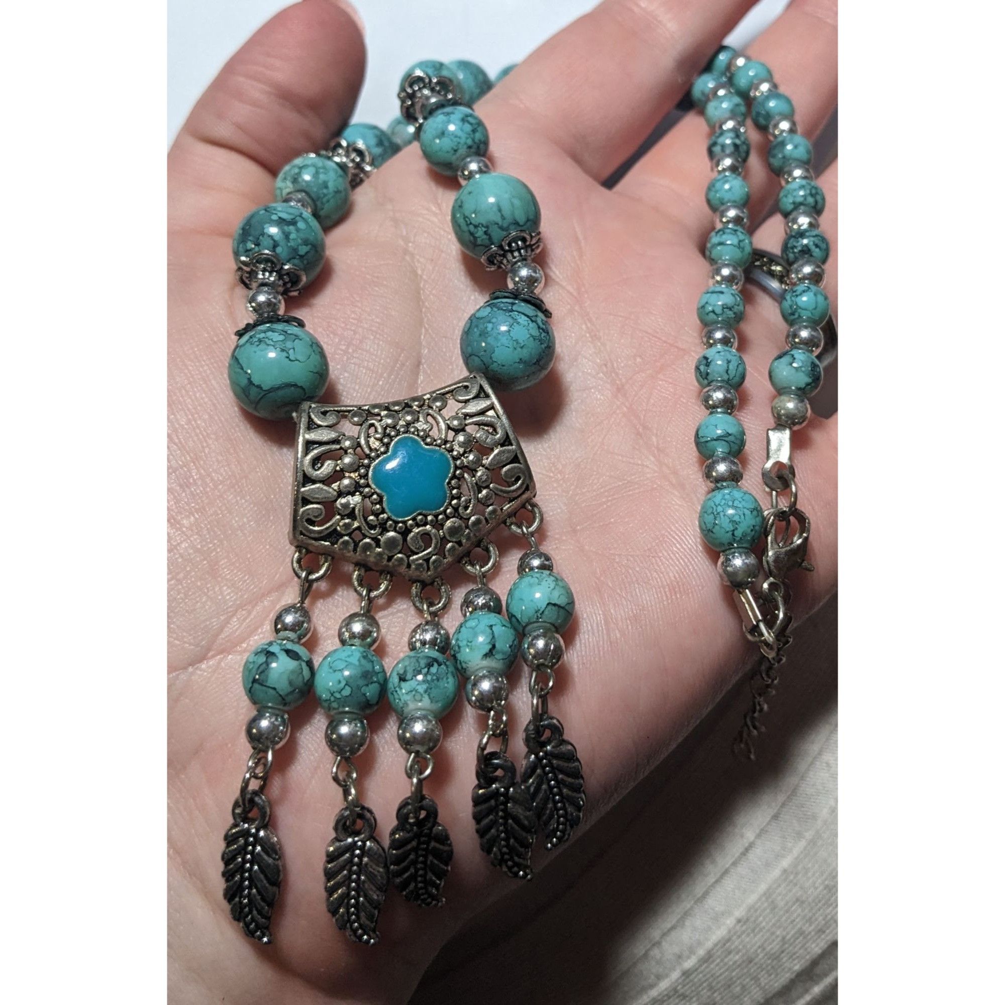 Other Bohemian Style Turquoise Feather Tassel Necklace Size ONE SIZE - 10 Thumbnail