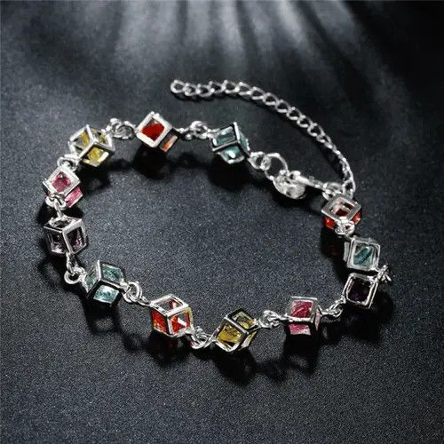 Jewelry 828Vibrant Multicolor Cubic Bracelet Size ONE SIZE - 8 Thumbnail