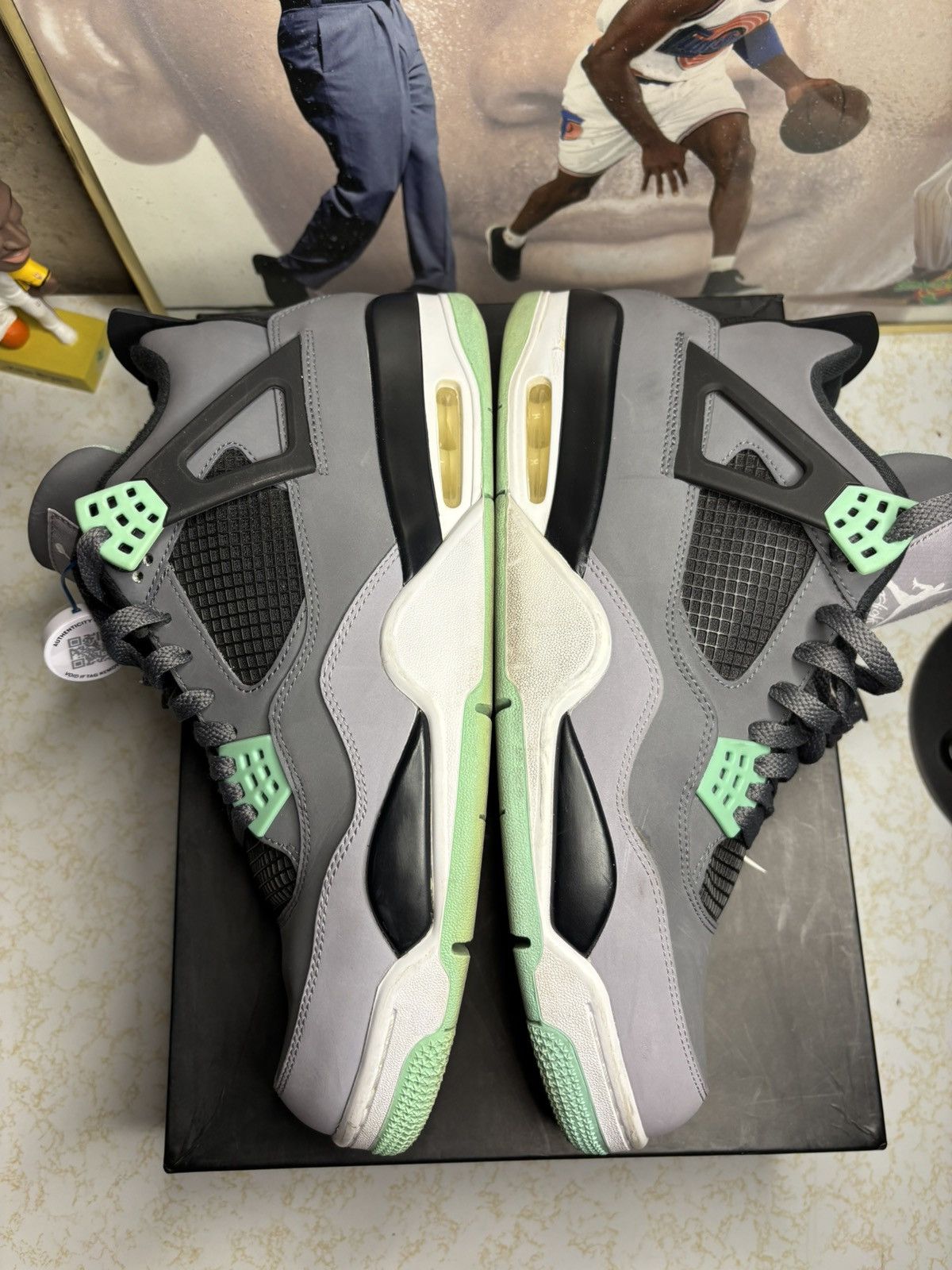 Jordan Brand Jordan Retro 4 ‘green glow’ Size US 13 / EU 46 - 4 Thumbnail