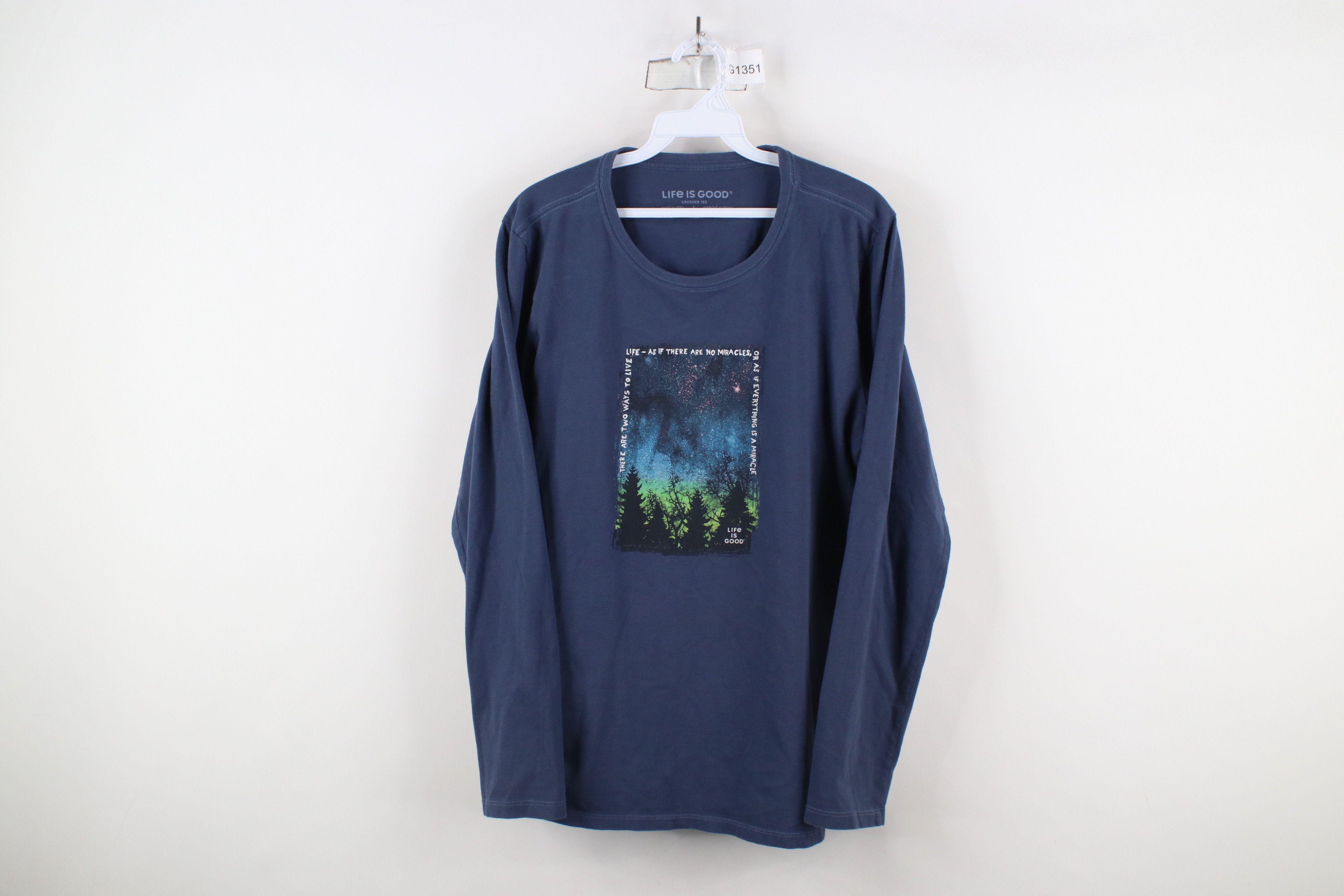 Life is Good × Vintage Life Is Good Spell Out Nature Tree Aurora Borealis T-Shirt Size L / US 10 / IT 46 - 1 Thumbnail
