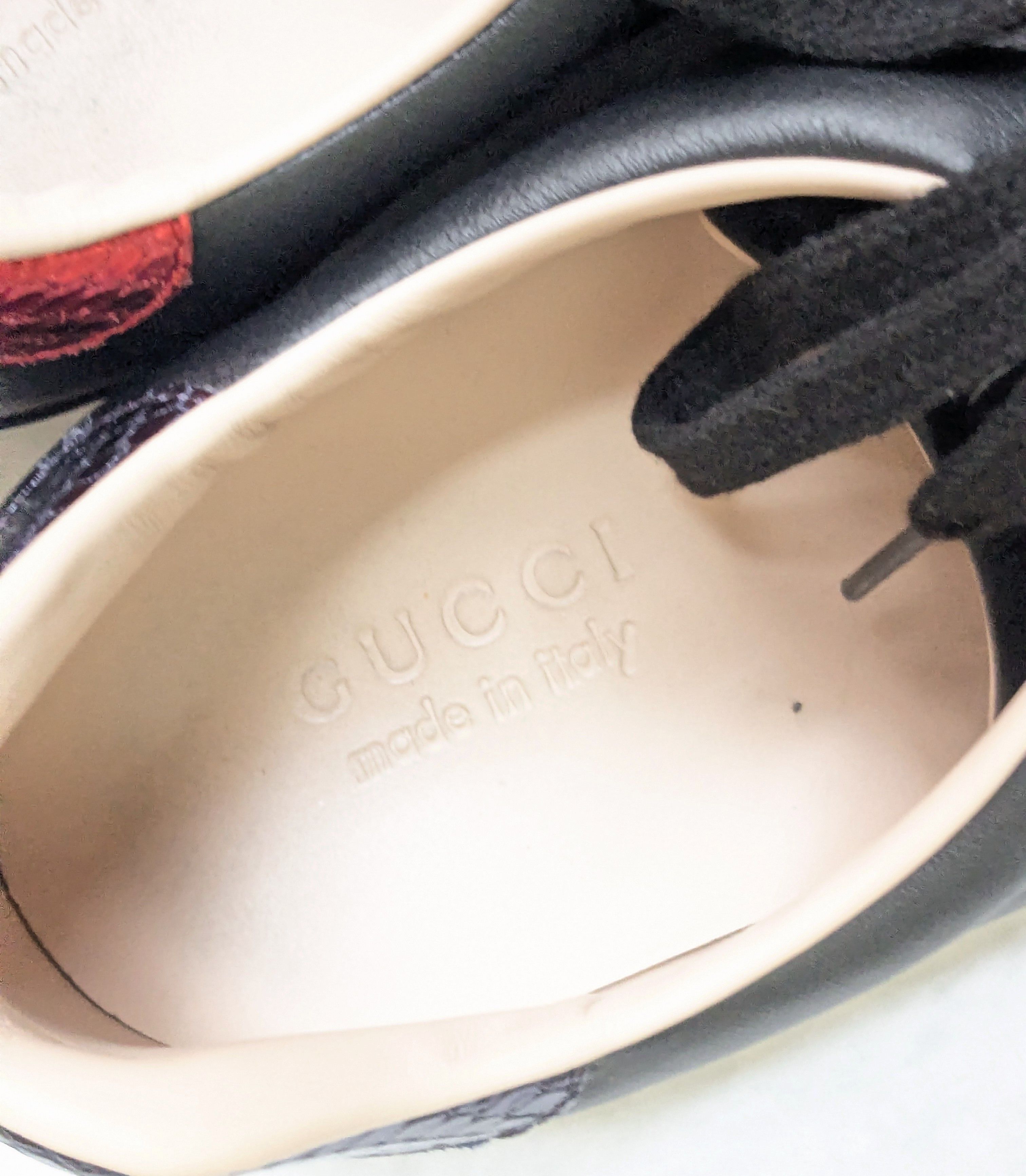 Gucci Gucci Ace Sneakers Black 9.5 Low Tops Leather Size US 9.5 / EU 42-43 - 7 Thumbnail