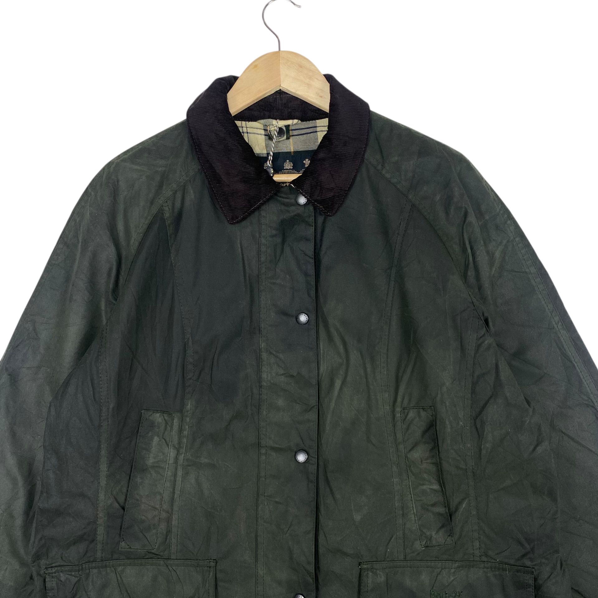 Barbour 💥 VINTAGE BARBOUR OLIVE BEDALE WAXED JACKET Size US L / EU 52-54 / 3 - 4 Thumbnail