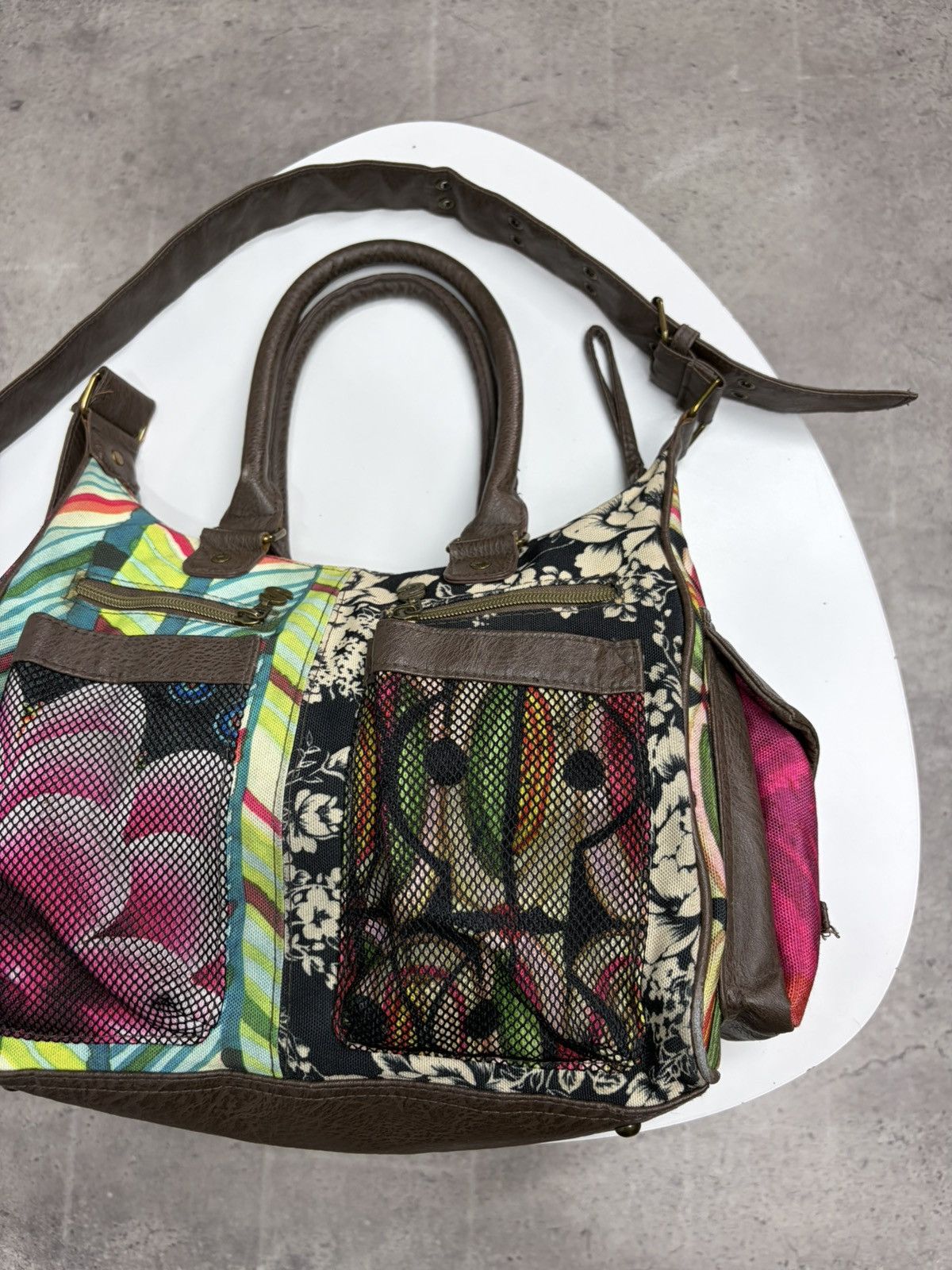 KMRii Desigual Patchwork Messenger Bag Y2K Boho Hippie Festival Size ONE SIZE - 17 Thumbnail