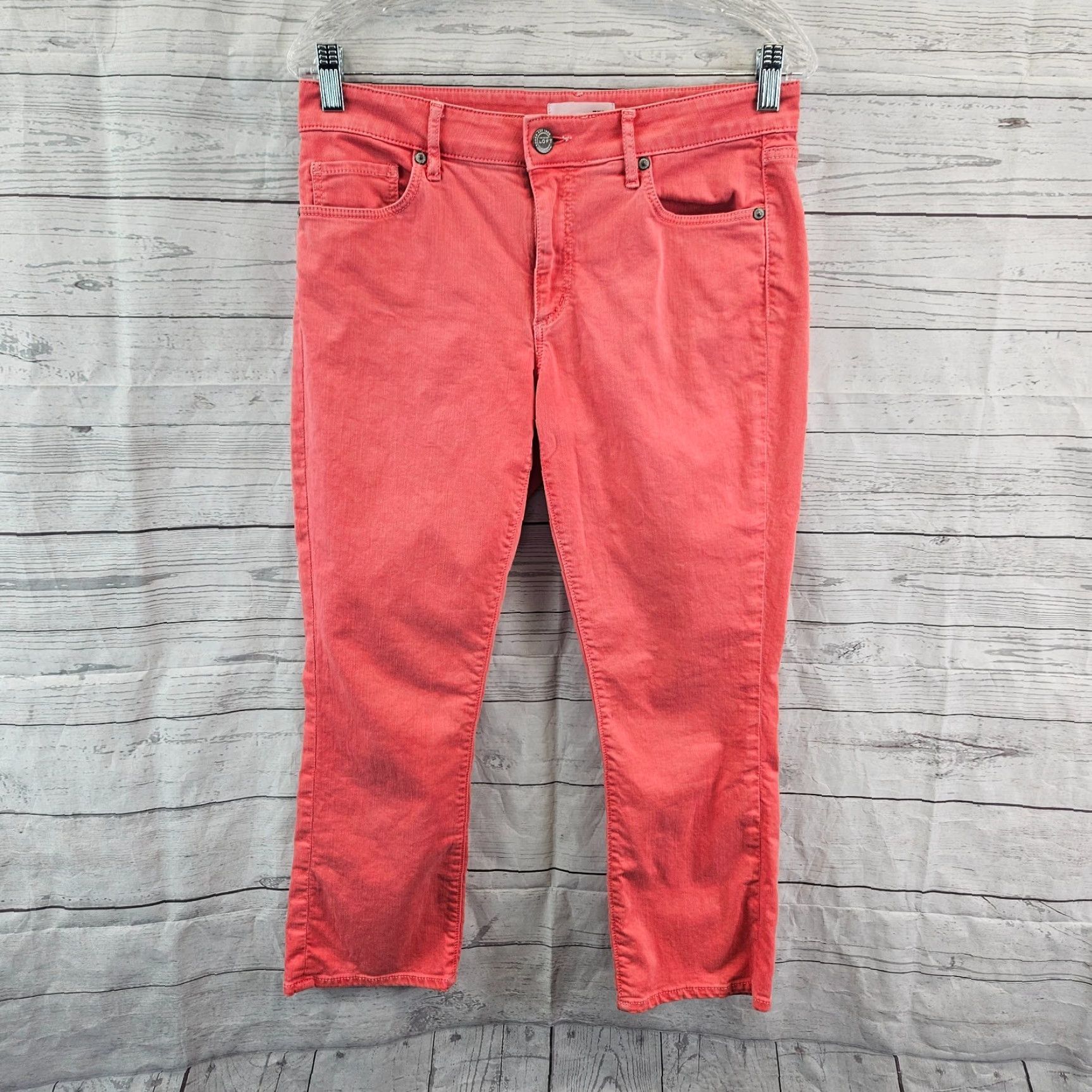 Loft LOFT Ann Taylor Womens Curvy Kick Crop Jeans Sz 6 Pink Mid Rise Jeans Cropped Denim Women Girls? Size 28" / US 6 / IT 42 - 2 Thumbnail