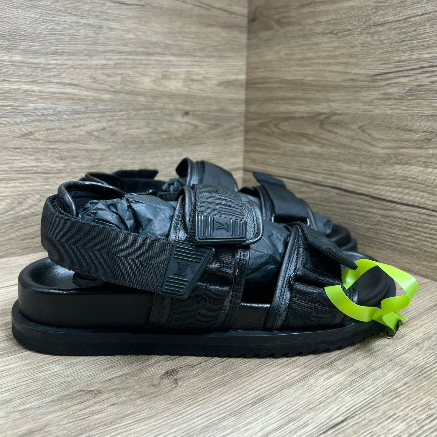 Louis Vuitton LV Monogram Black Sandals Size US 7 / EU 40 - 1 Preview