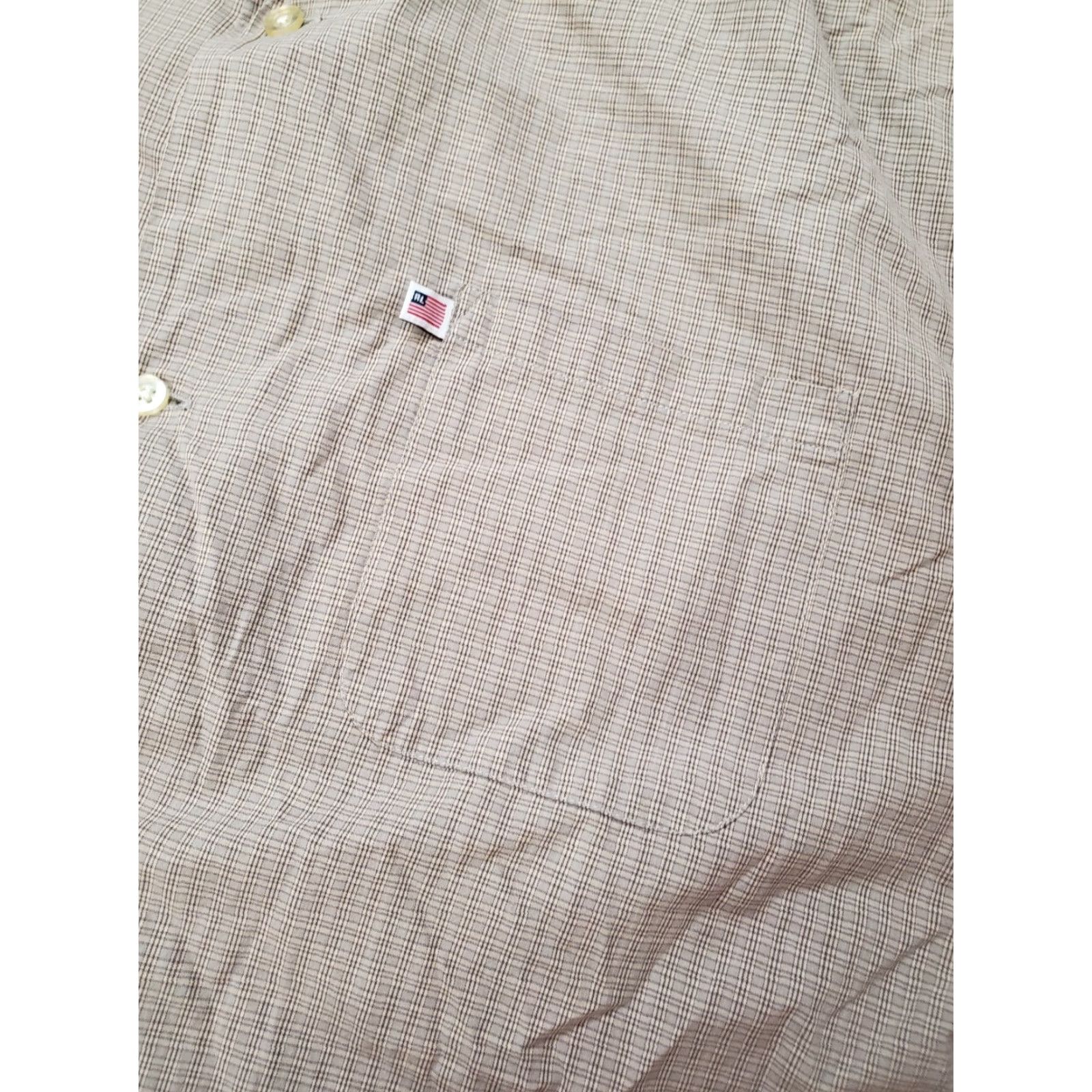Ralph Lauren VINTAGE Ralph Lauren Polo Jeans Company Shirt Button-Up Plaid Flag Men Large Gray 100% Cotton Long Sleeve Size US L / EU 52-54 / 3 - 3 Thumbnail