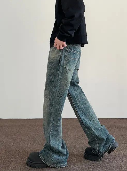 VIBE American cleanfit washed distressed straight bootcut jeans Size US 32 / EU 48 - 5 Thumbnail
