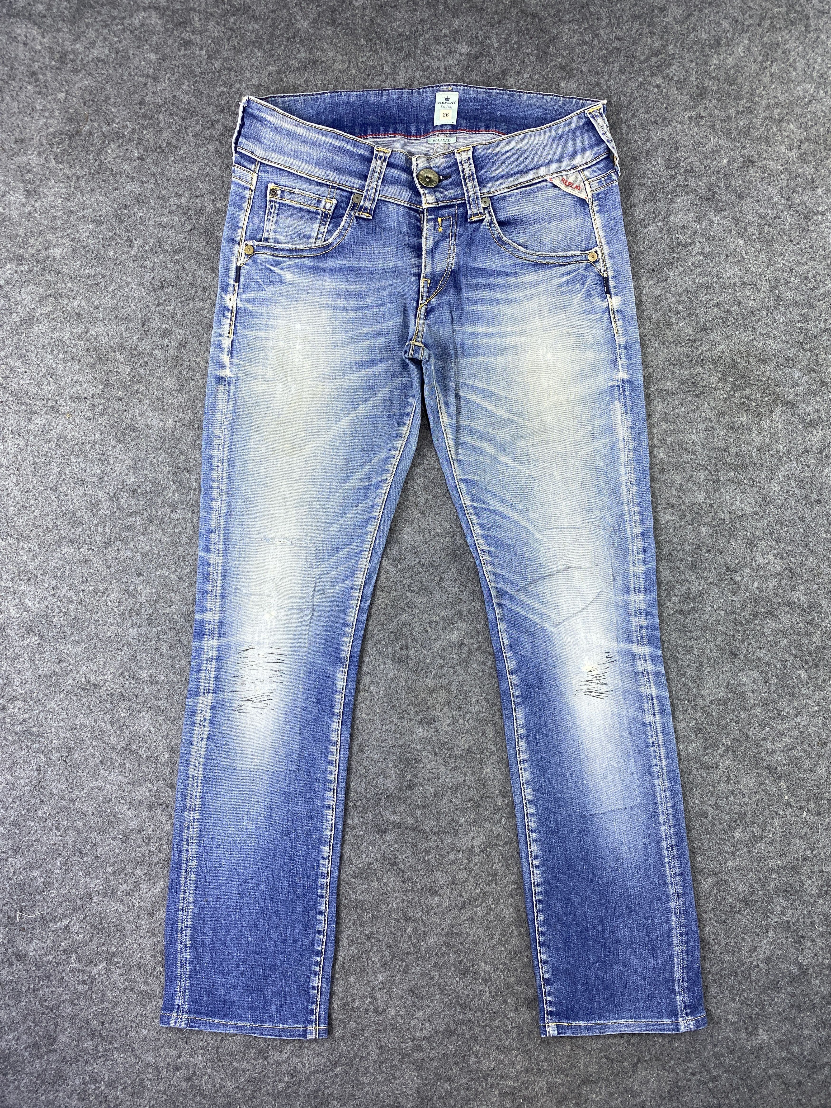Jean Vintage Replay Distressed Blue Wash Denim- J1128 Size US 31 - 1 Thumbnail