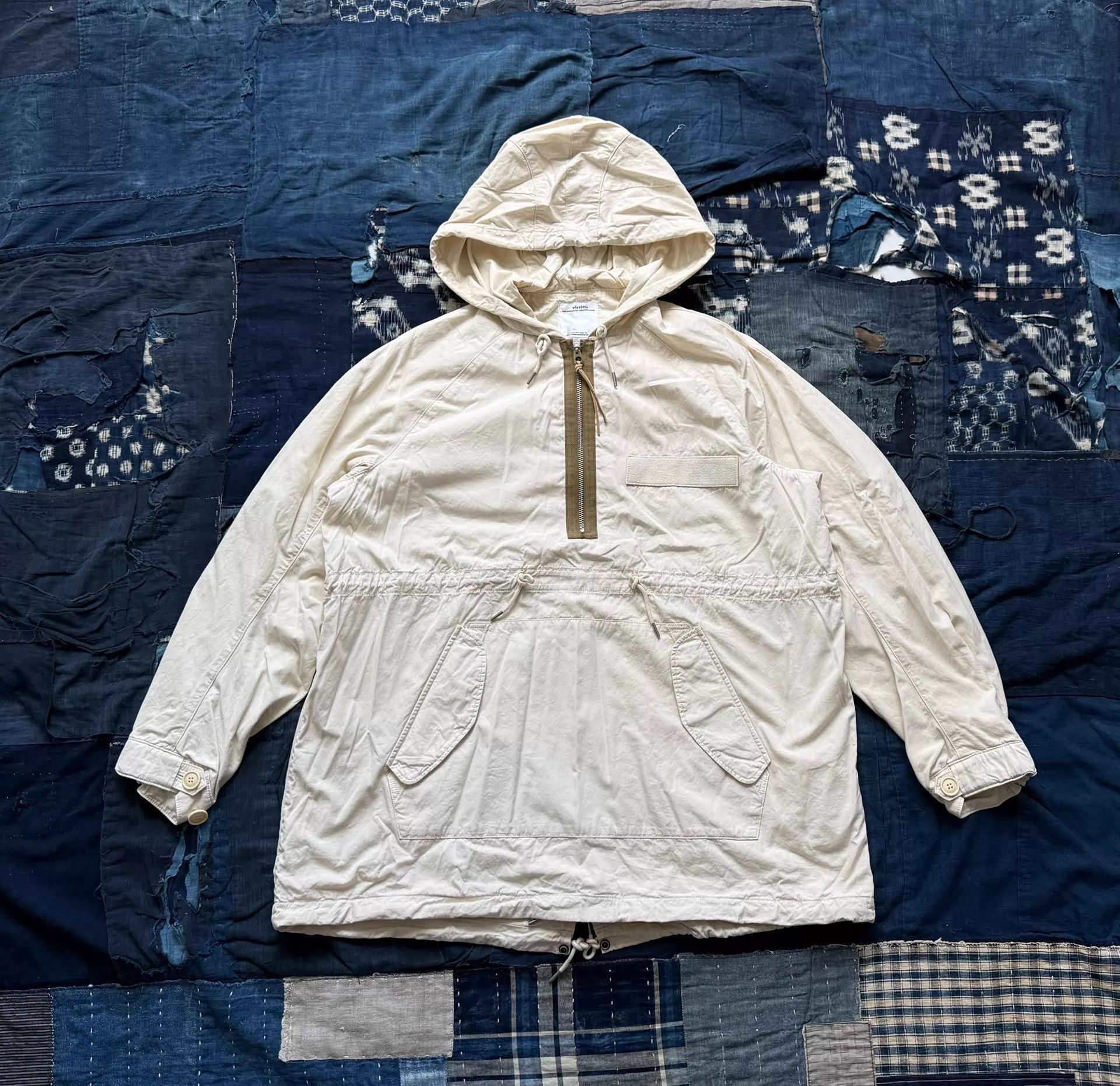 Visvim White Hooded Light Jacket with Half-Zip - Size S Size US S / EU 44-46 / 1 - 1 Thumbnail