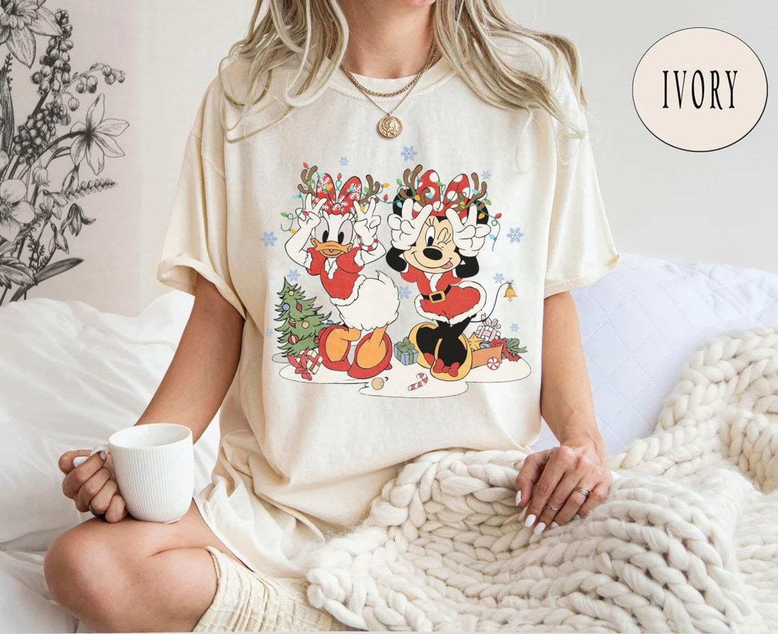 Designer × The Unbranded Brand Retro Christmas Shirt, Besties Xmas Shirt Size XL / US 12-14 / IT 48-50 - 1 Thumbnail