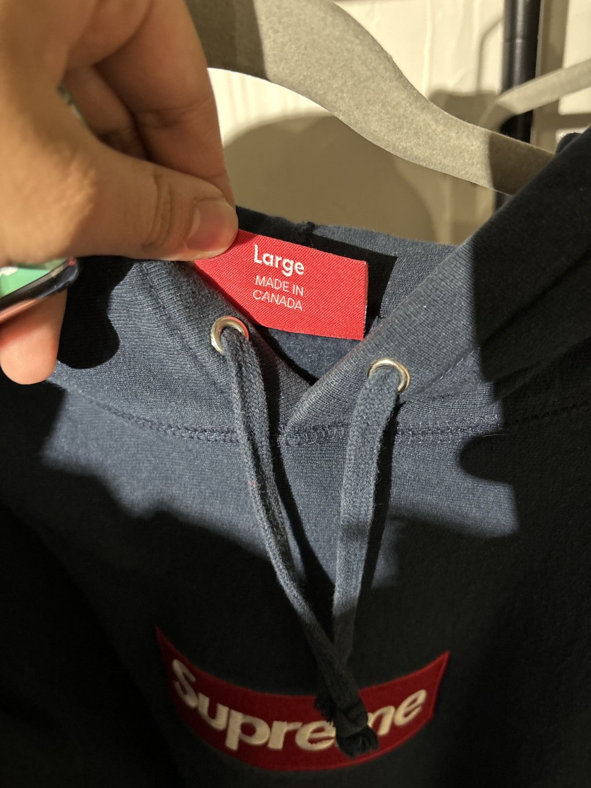 Supreme Supreme box logo hooded navy Size US L / EU 52-54 / 3 - 3 Thumbnail