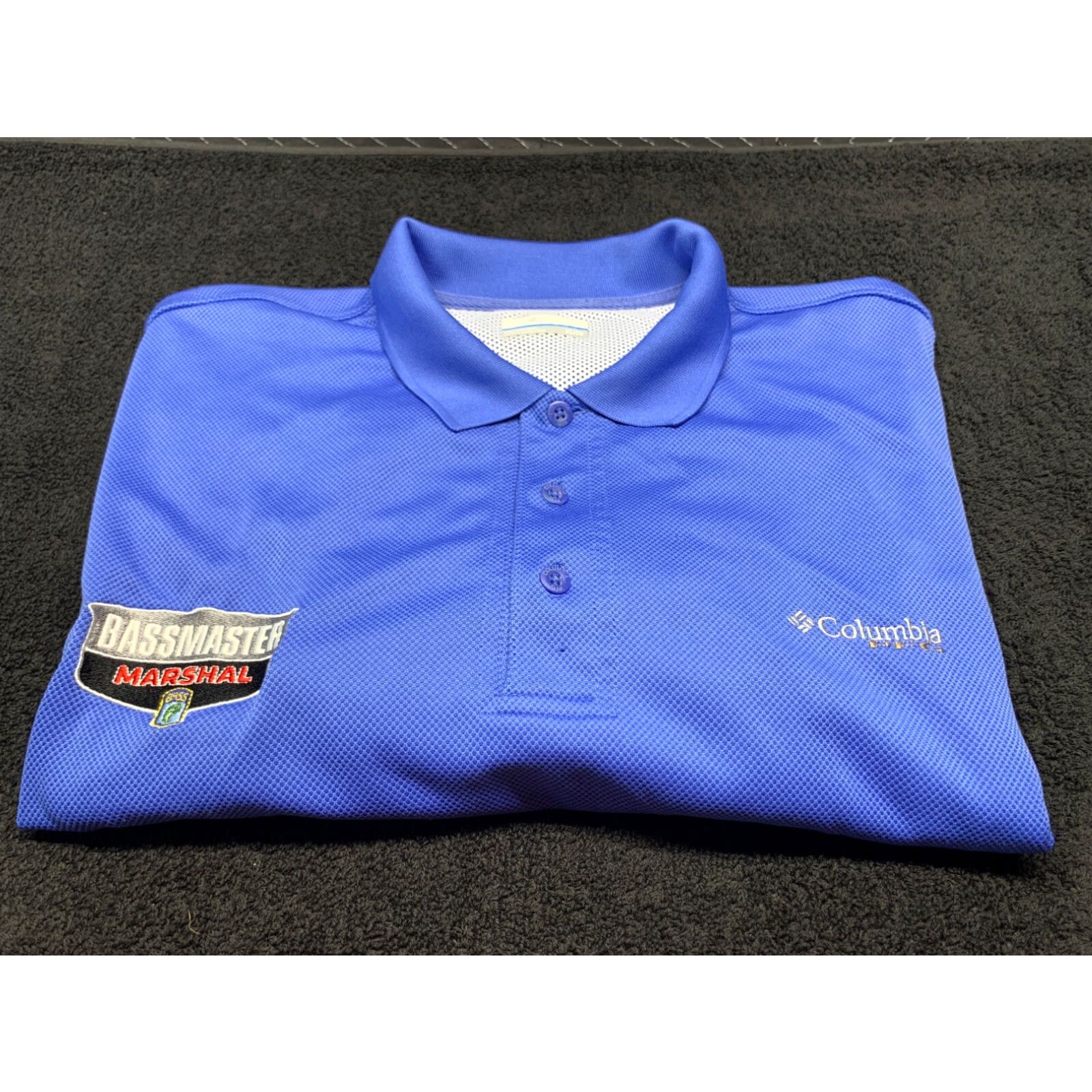 Vintage Columbia Mens XL Blue PFG Omni Shade Short Sleeve Button Up Fishing Polo Shirt Size US XL / EU 56 / 4 - 1 Thumbnail