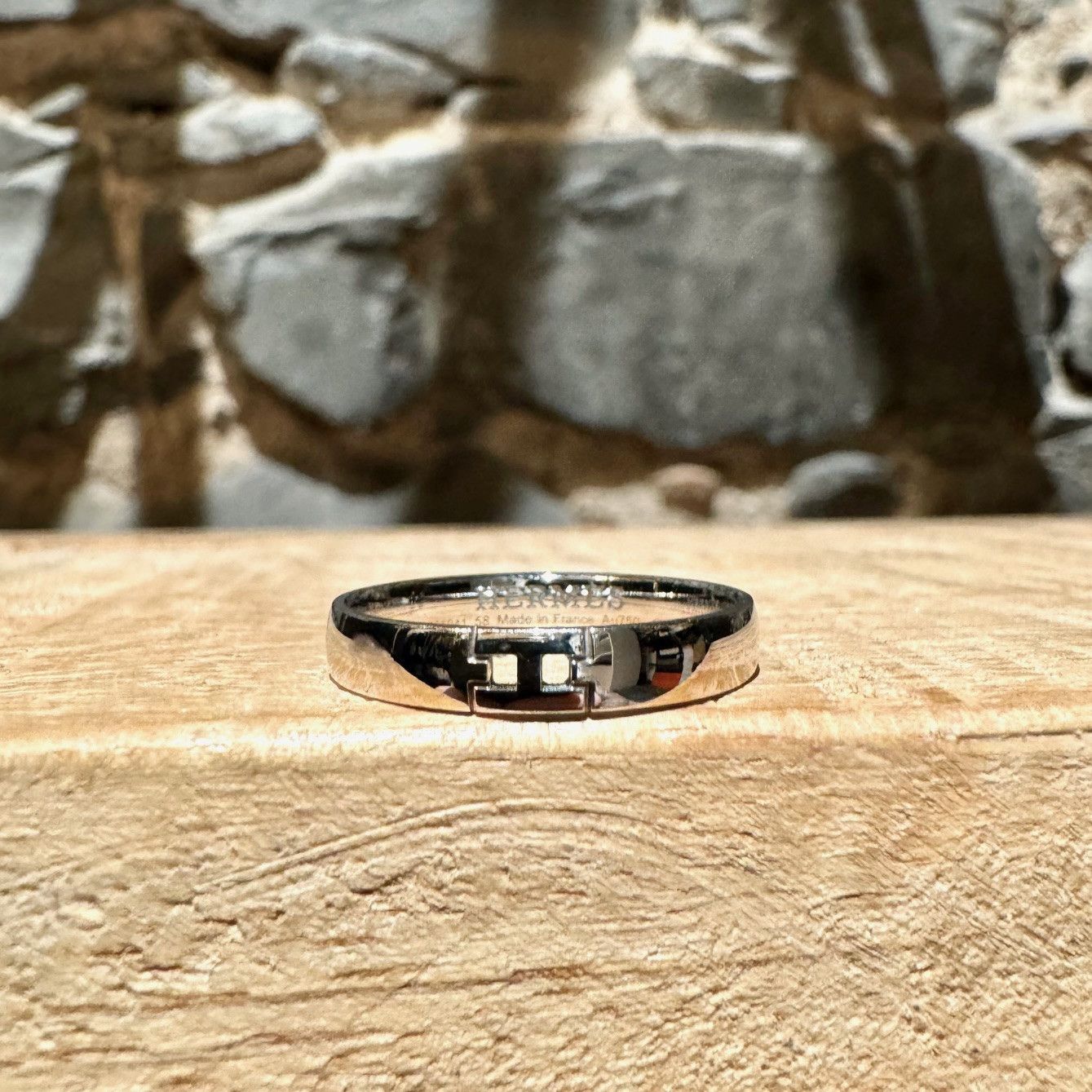 Hermes Hermès Ever Herakles White Gold Band Ring EU 58 Men's Size ONE SIZE - 3 Thumbnail