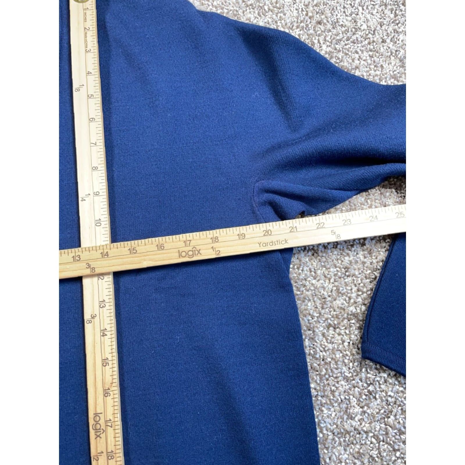 Zephyr VINTAGE St. Croix Sweater Mens Large Dark Blue Wool Zephyr V-Neck 90s Preppy Pullover Size US L / EU 52-54 / 3 - 6 Thumbnail