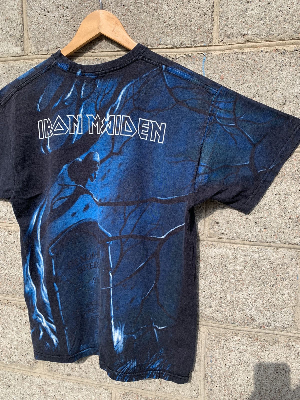 Band Tees × Iron Maiden × Vintage Iron Maiden All Over Print Benjamin Breeg Tour T Shirt Size US L / EU 52-54 / 3 - 7 Thumbnail