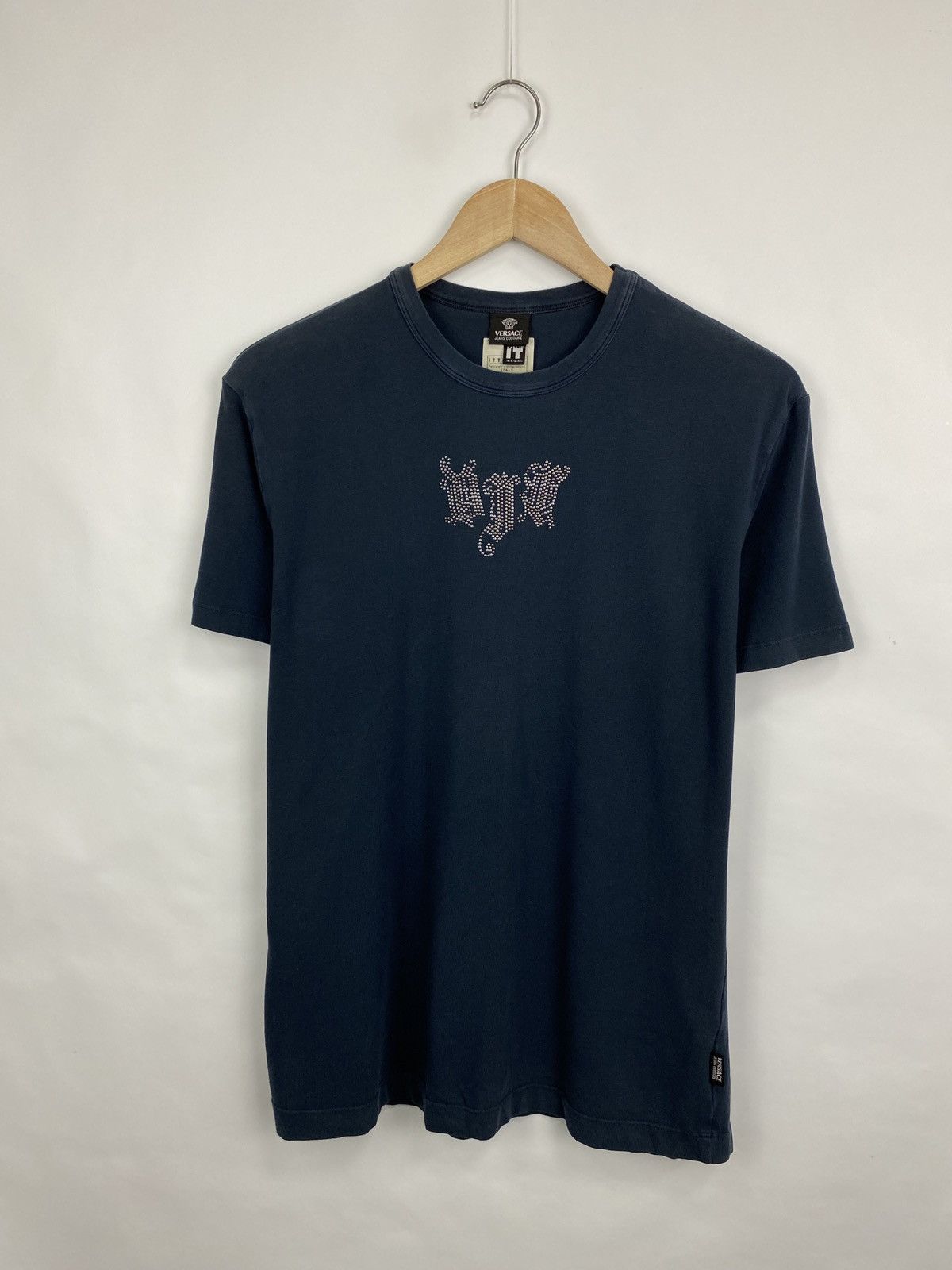 Versace Jeans Couture 🇮🇹 Vintage 90s Versace Archive Jeans Couture Rhinestones Tee Size US M / EU 48-50 / 2 - 3 Thumbnail