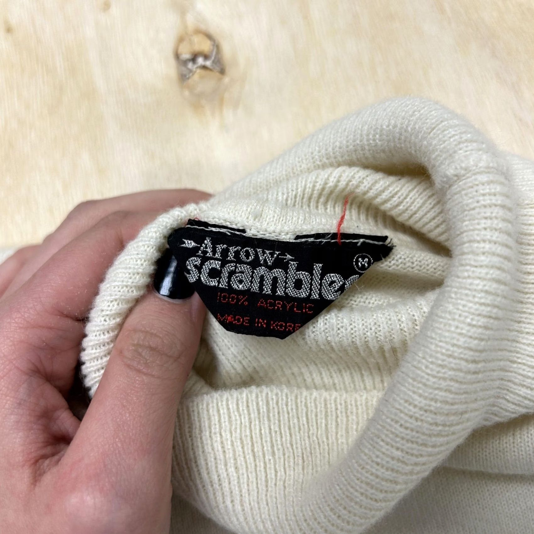 Arrow VINTAGE Arrow Sweater Men M White Turtleneck Tight-Knit Pullover Casual Size US M / EU 48-50 / 2 - 2 Thumbnail