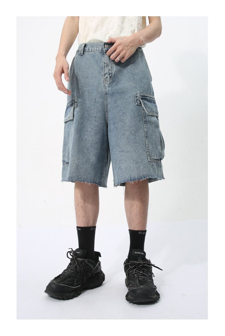 Japanese Brand × Jean Retro pocket cool workwear washed denim shorts Size US 32 / EU 48 - 1 Thumbnail