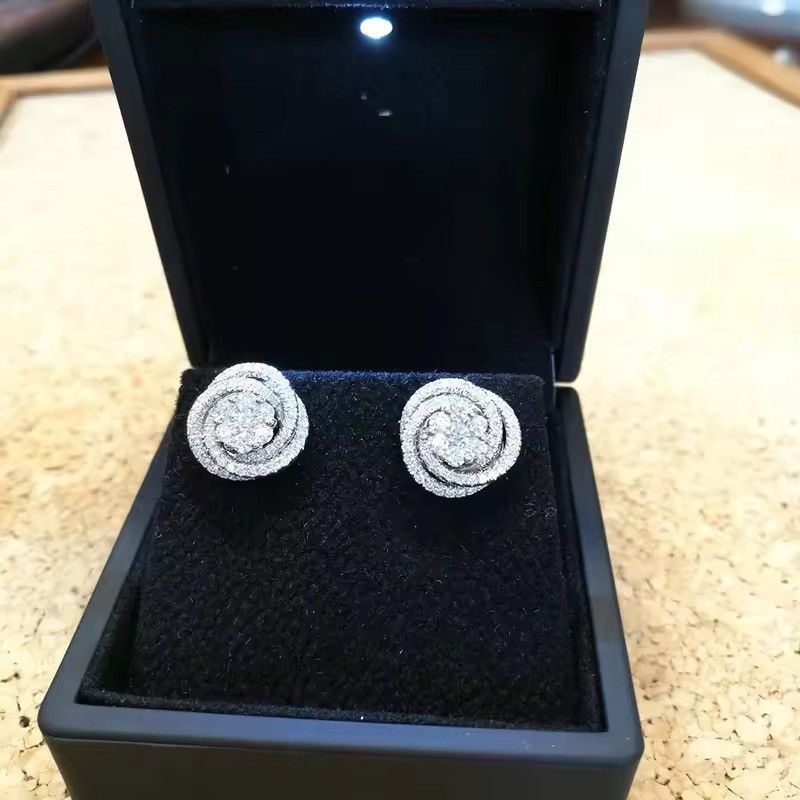 Jewelry Studs earrings cubic zirconia crystals Size ONE SIZE - 1 Thumbnail