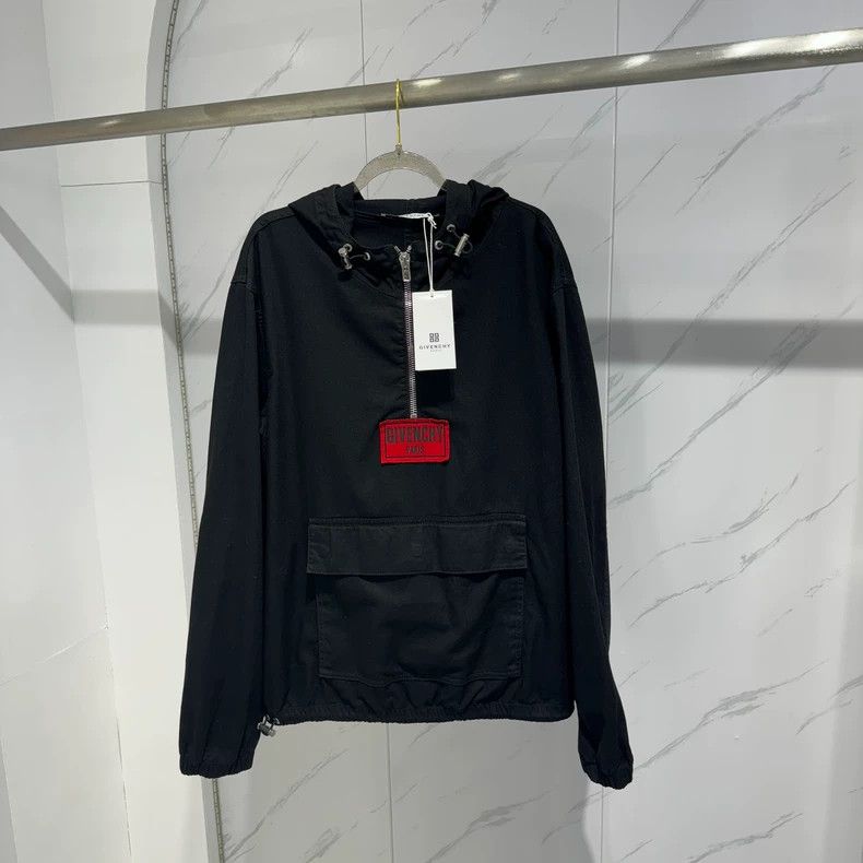 Givenchy Givenchy Black Patch Logo Half-Zippered Jacket Size M Size US M / EU 48-50 / 2 - 1 Thumbnail