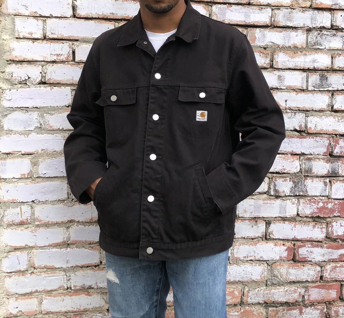 Carhartt Carhartt In Black Canvas Chore Jacket Size US L / EU 52-54 / 3 - 1 Thumbnail