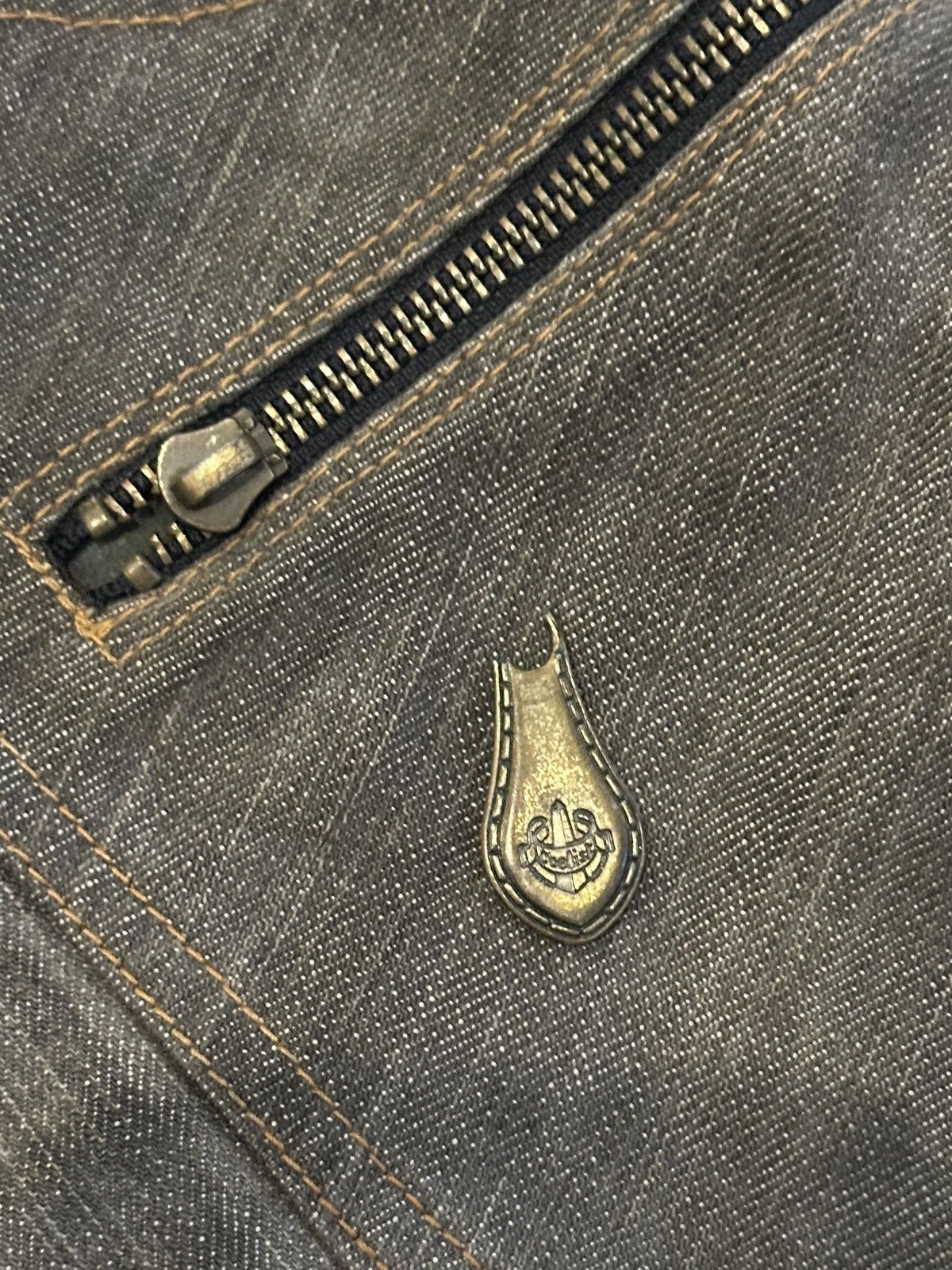 Obelisk Obelisk Y2K Flare Denim Leather patched Size US 33 - 8 Thumbnail