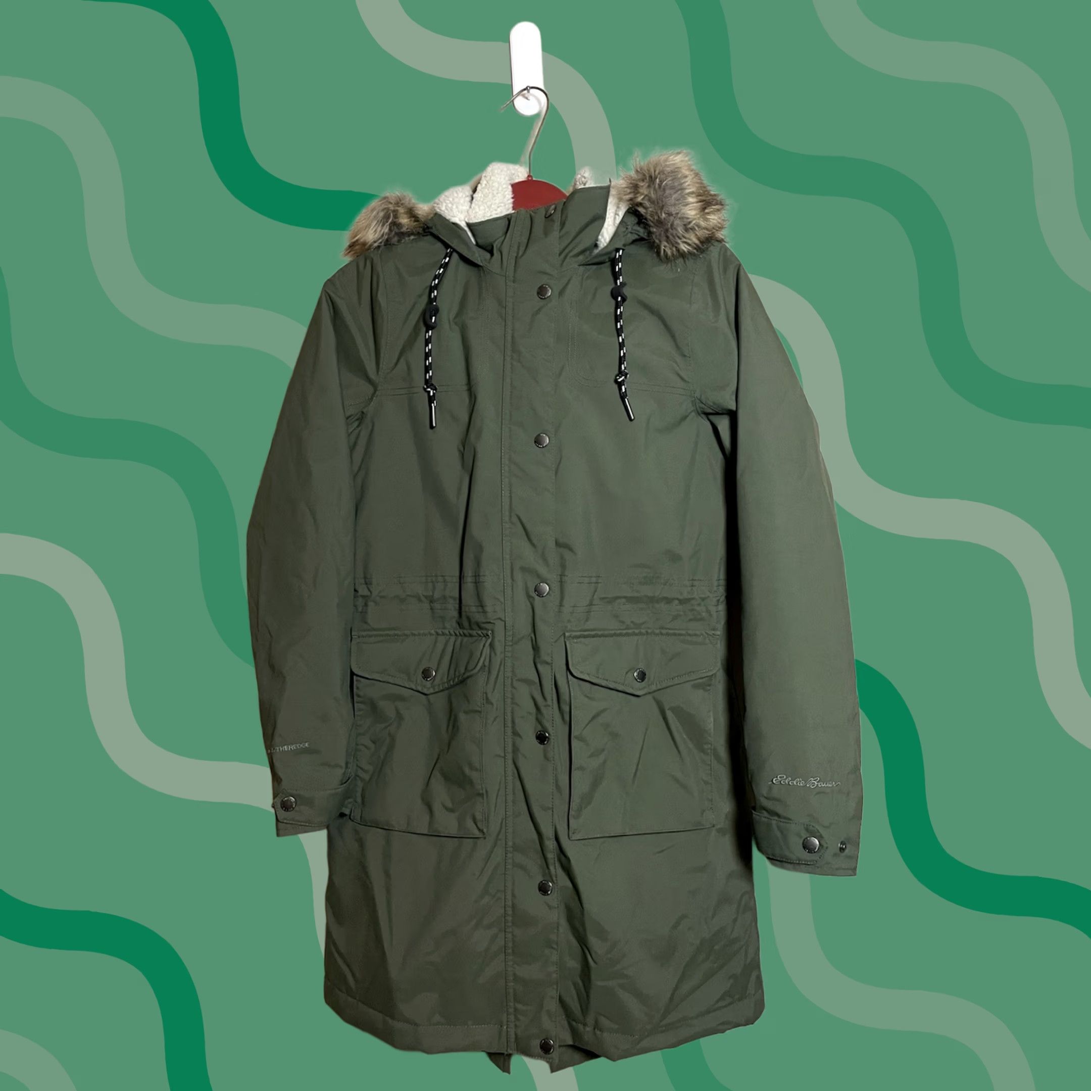Eddie Bauer Eddie Bauer Womens Hooded Full Zipper Parka Jacket Green Size S (B516) Size S / US 4 / IT 40 - 1 Thumbnail