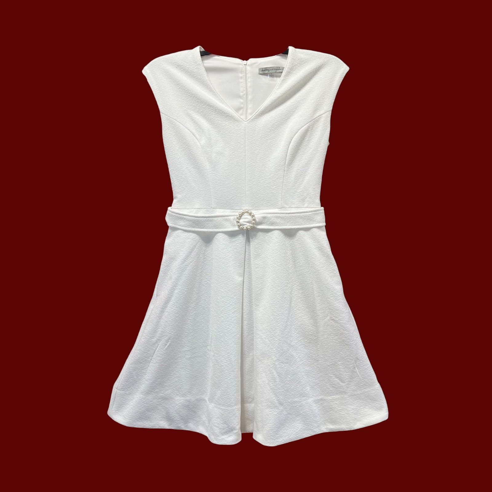 Other Danny And Nicole - Women's Sleeveless Fit + Flare Dress - Iv Size M / US 6-8 / IT 42-44 - 3 Thumbnail