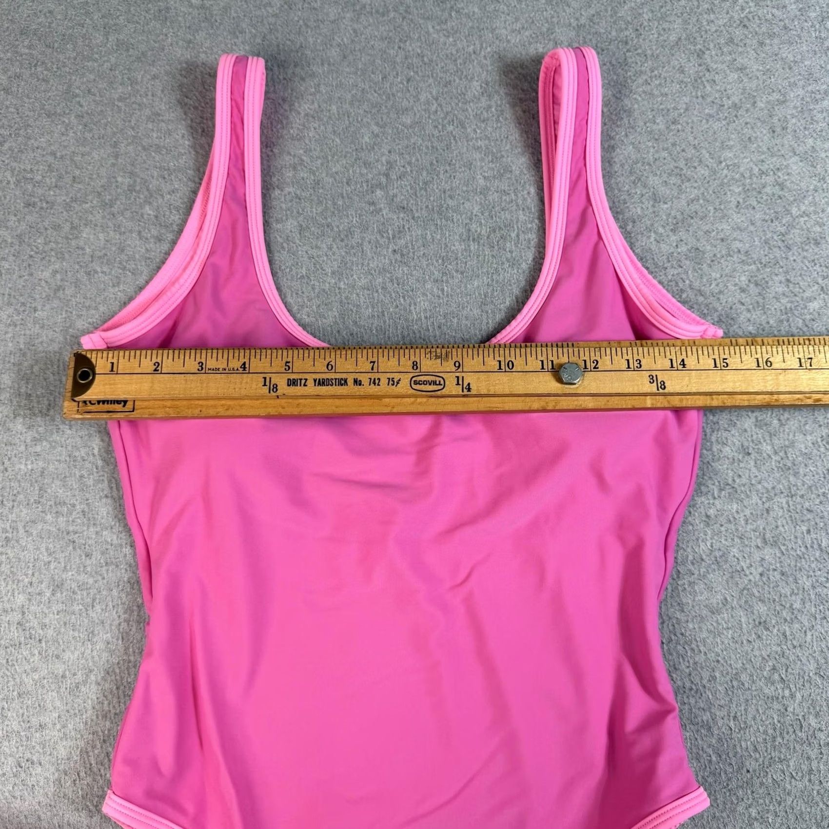 Vintage 93 Play Street Womens XL One Piece Swimsuit Pink Tank Scoop Neck High Leg Beach Holiday Retro Size ONE SIZE - 5 Thumbnail