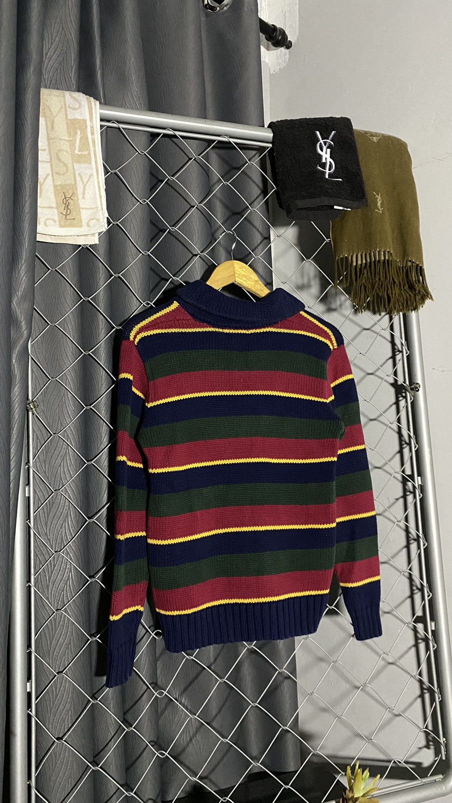 Polo Ralph Lauren POLO RALPH LAUREN HALF BUTTON KNITWEAR STRIPED MULTICOLOUR Size US L / EU 52-54 / 3 - 2 Thumbnail