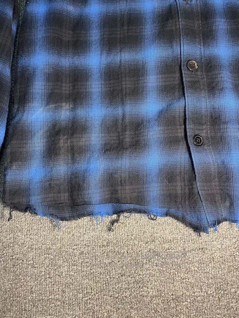 Saint Laurent Paris Saint Laurent Paris Blue and Black Ombre Hem Fringe Distre Size US XL / EU 56 / 4 - 3 Thumbnail