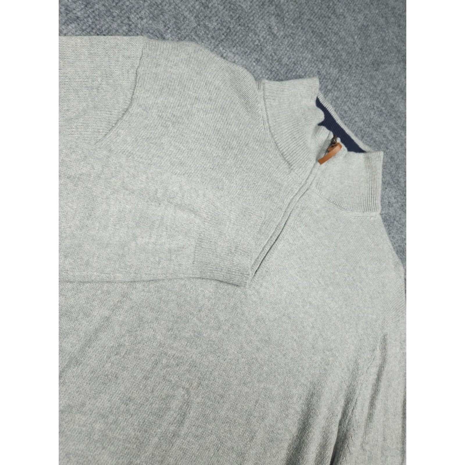 J.Crew J.CREW Sweater 1/4 Zip Men XL Gray 100% Cotton Super Soft EUC Pullover Mock Neck Casual Outdoor Preppy Knit Zipper Size US XL / EU 56 / 4 - 3 Thumbnail