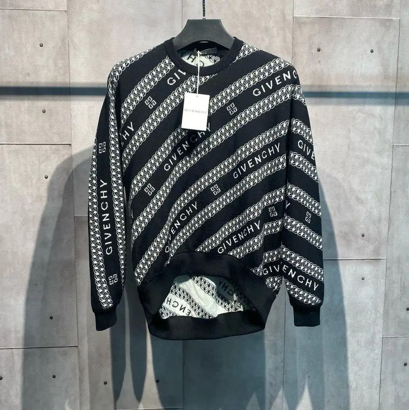 Givenchy Givenchy Black Wool Printed Long Sleeve Sweater 0089 Size US XS / EU 42 / 0 - 1 Thumbnail