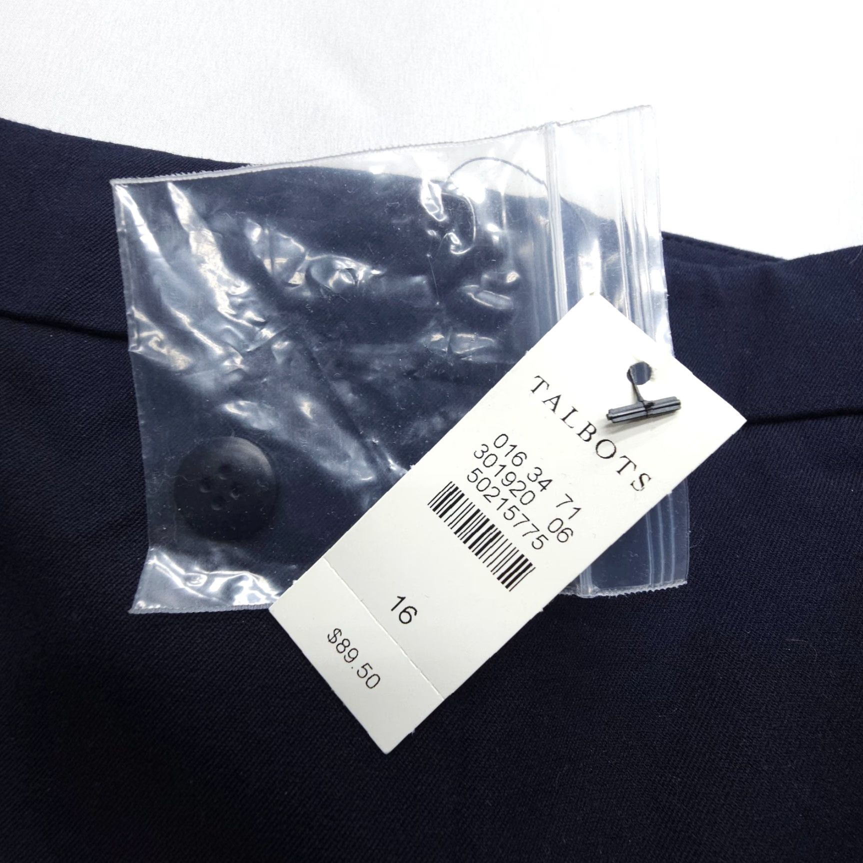 Talbots Chatham Pants Size 16 Navy Side Zip Stretch Career Work Dress Preppy NWT