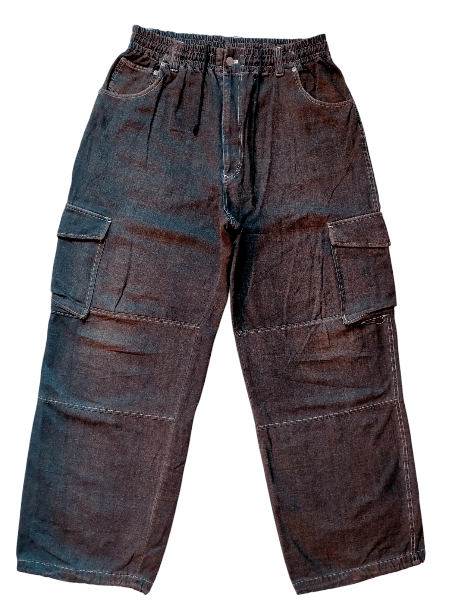 JNCO × Japanese Brand Raton Laveur Wide Leg Baggy Cargo Embroidered Black Jeans Size US 32 / EU 48 - 2 Thumbnail