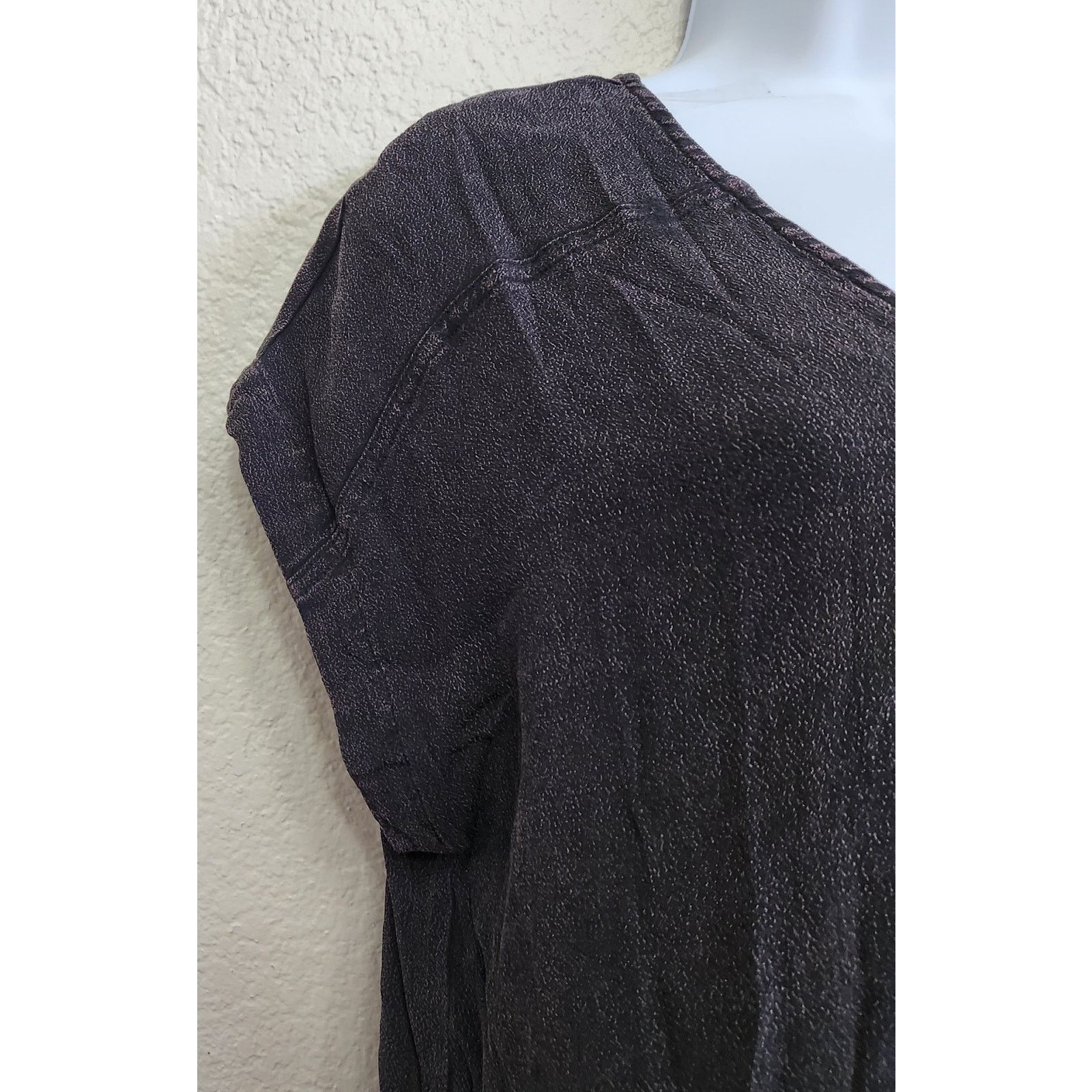 Other Very J Black Double V Shirt Mini Dress Small Lightweight Size S / US 4 / IT 40 - 3 Thumbnail