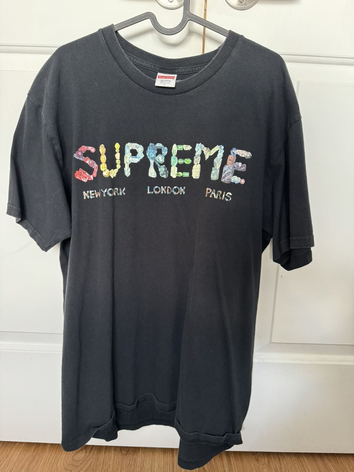 image of Supreme London New York Paris T-Shirt Black Large, Men's